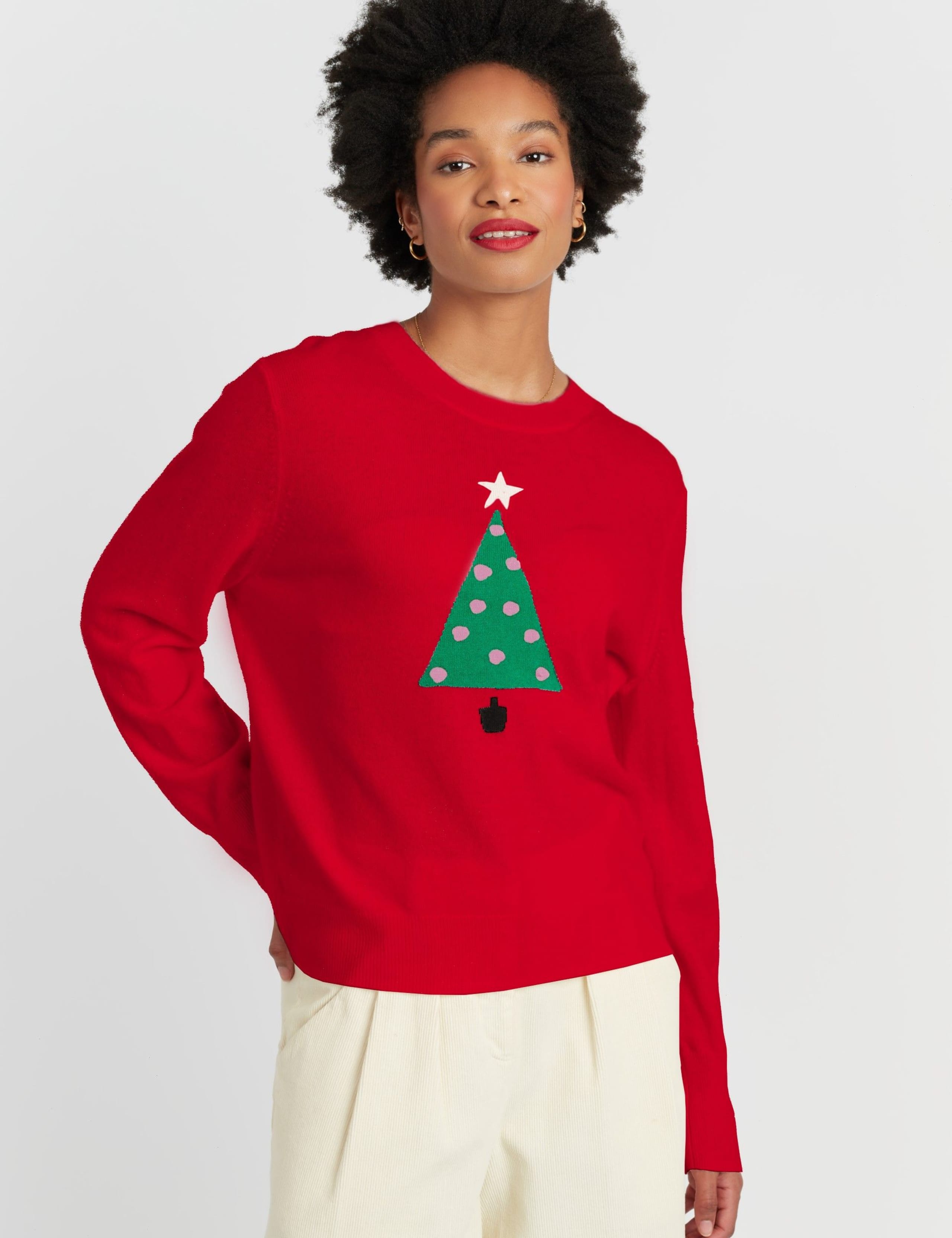 Wool and Cashmere Christmas Tree Jumper 4 of 4