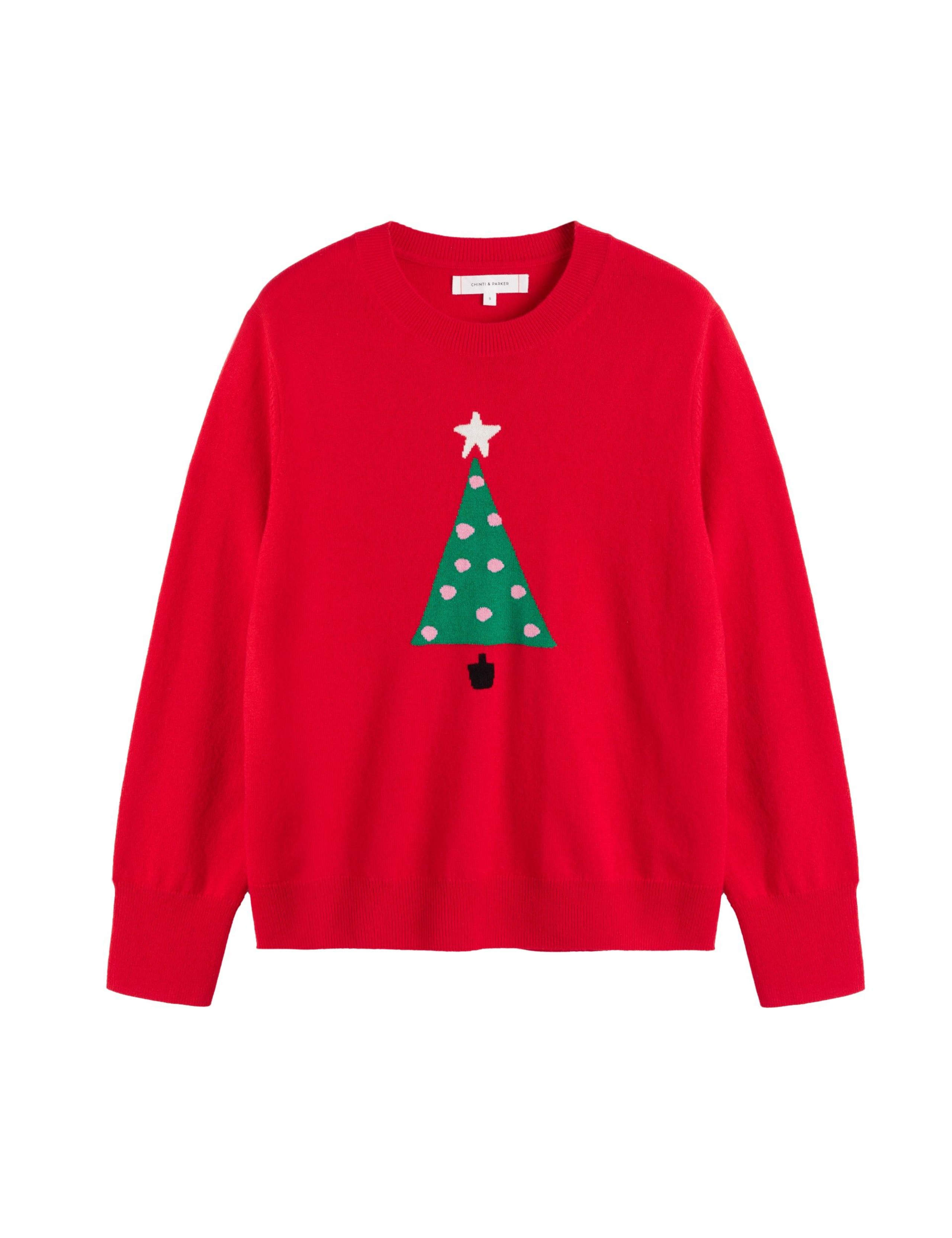 Wool and Cashmere Christmas Tree Jumper 2 of 4