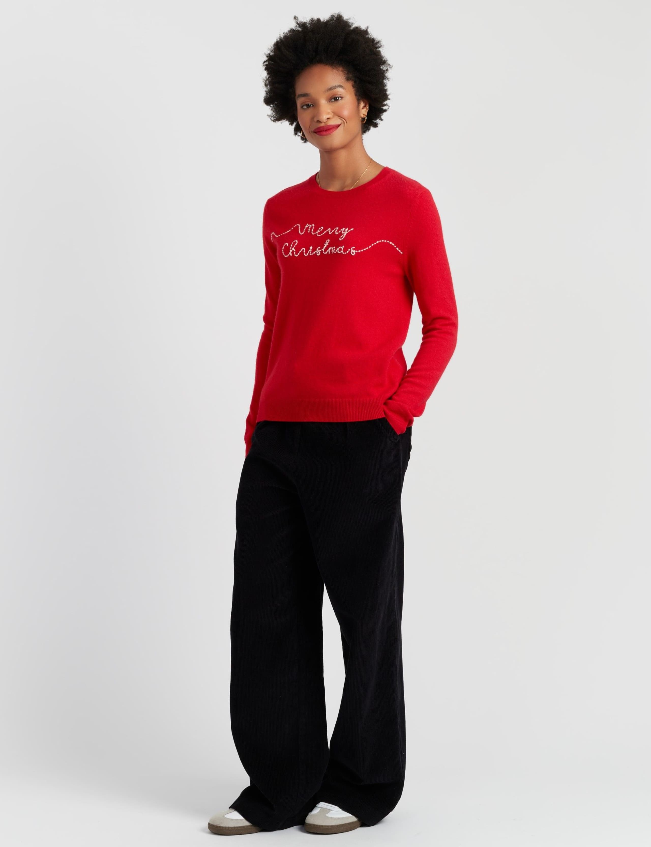Wool Rich Christmas Jumper with Cashmere 1 of 5