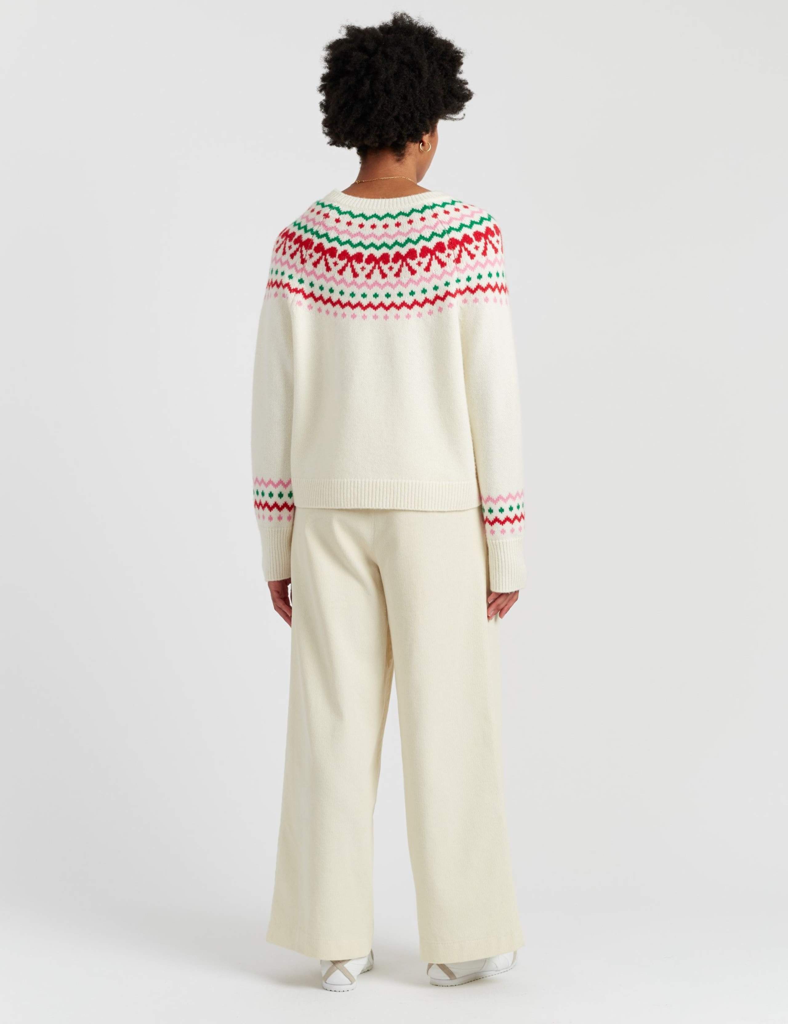 Wool and Cashmere Bow Fair Isle Jumper 3 of 4