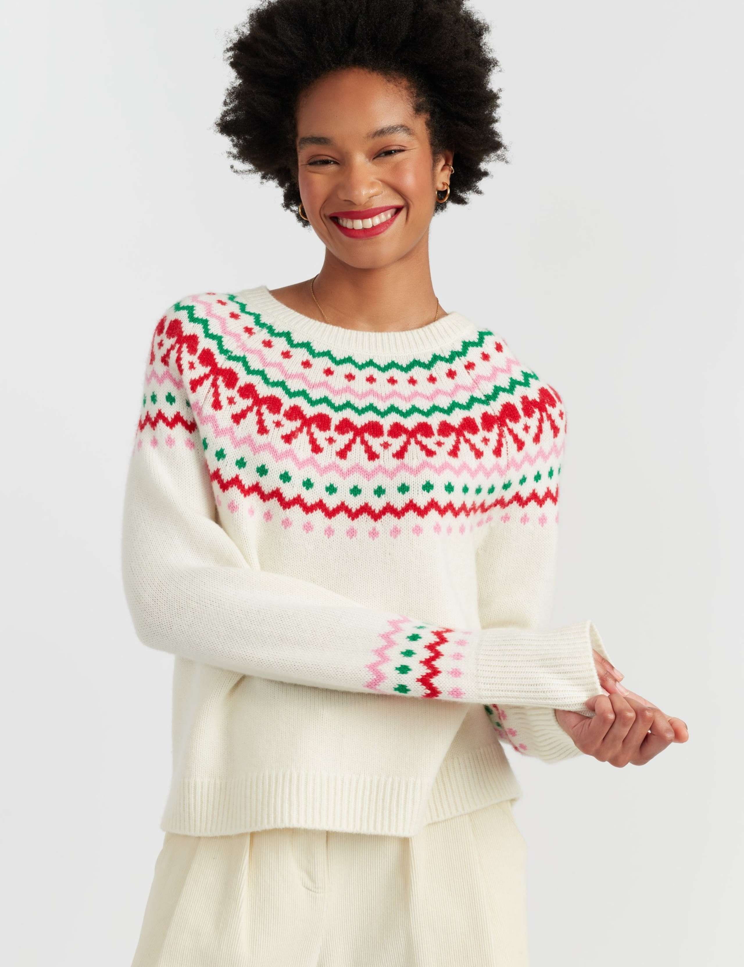 Wool and Cashmere Bow Fair Isle Jumper 4 of 4