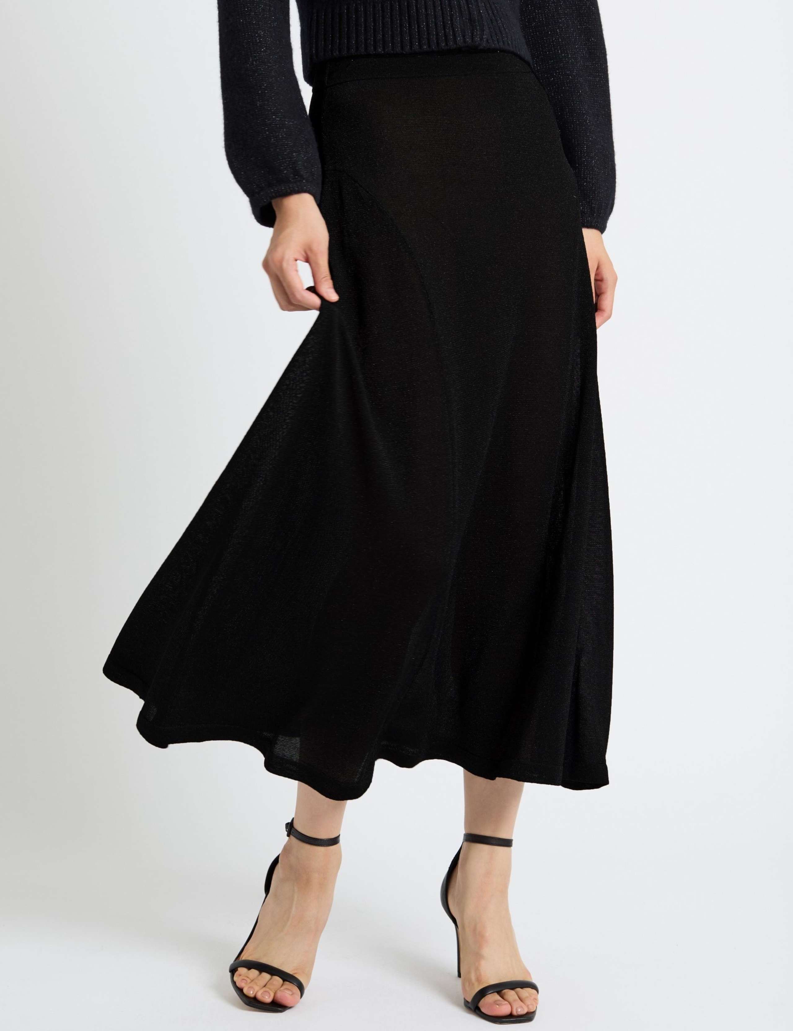 Wool Rich Metallic Midi Skirt with Cashmere 4 of 4