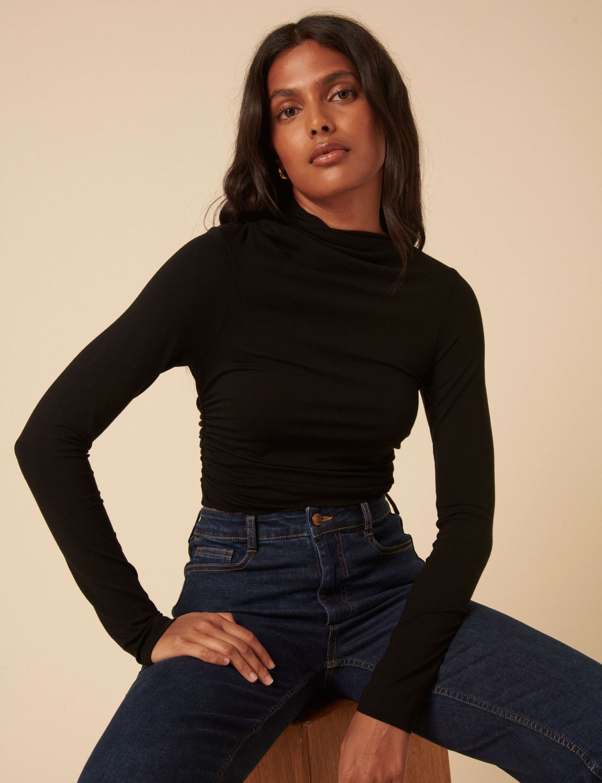 Ruched High Neck Top 3 of 5
