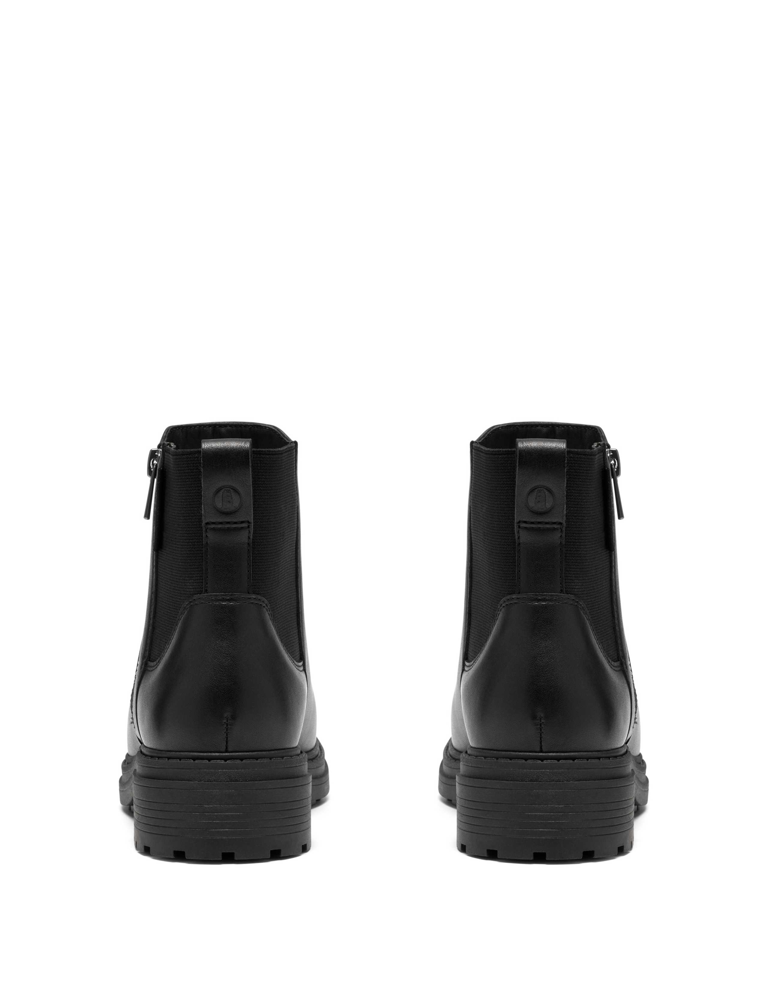 Leather Waterproof Block Heel Ankle Boots 5 of 6