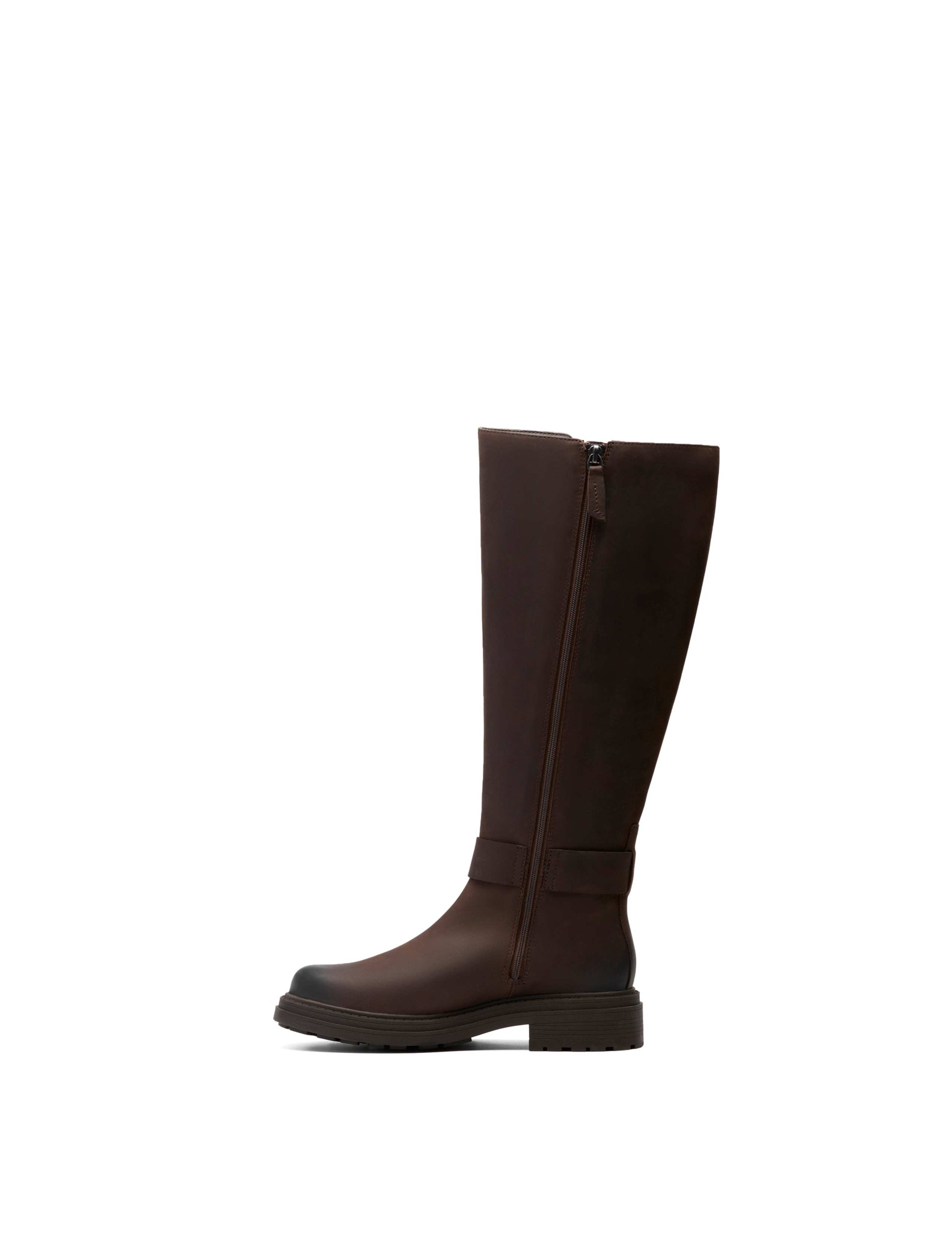 Leather Buckle Block Heel Knee High Boots 4 of 6
