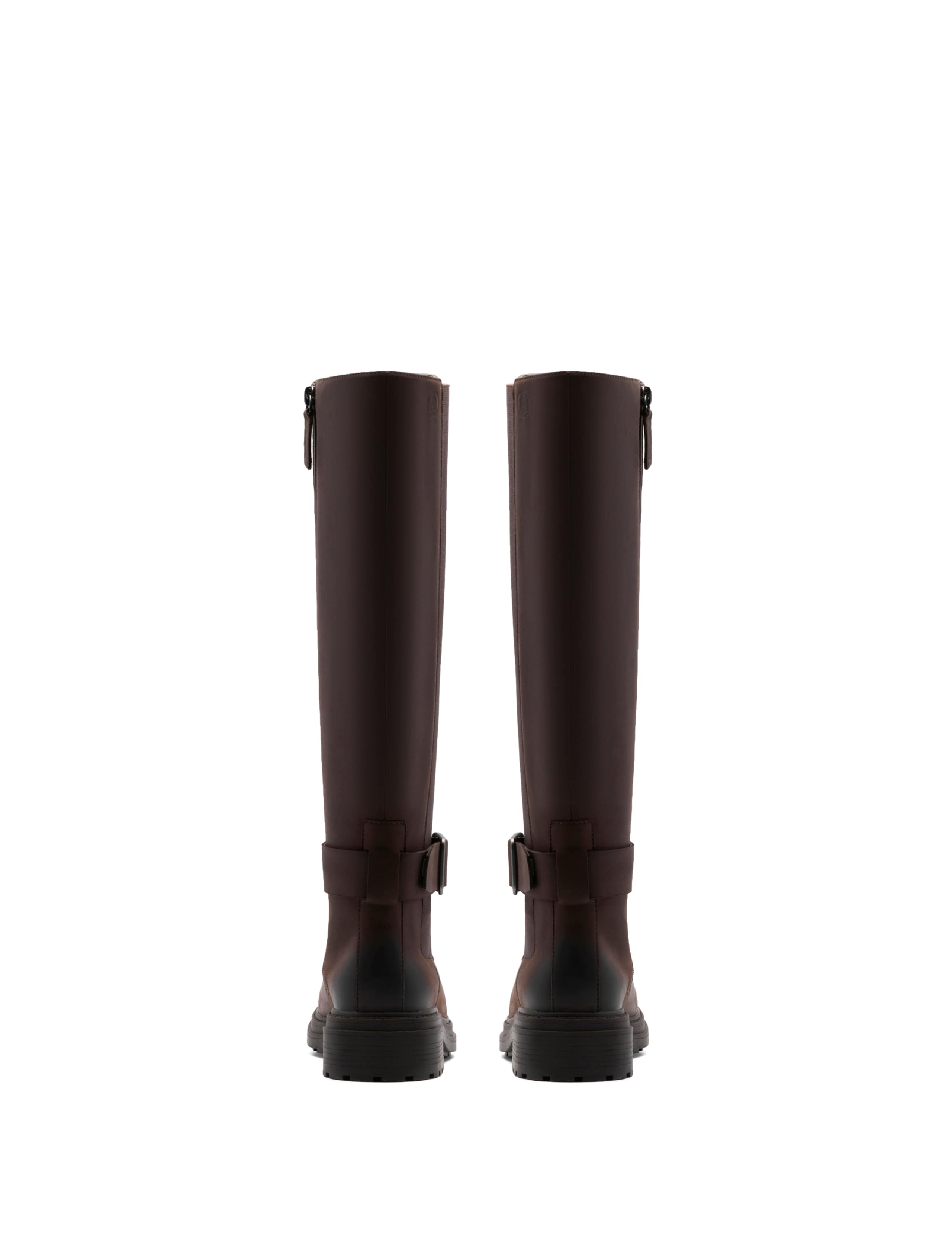 Leather Buckle Block Heel Knee High Boots 5 of 6