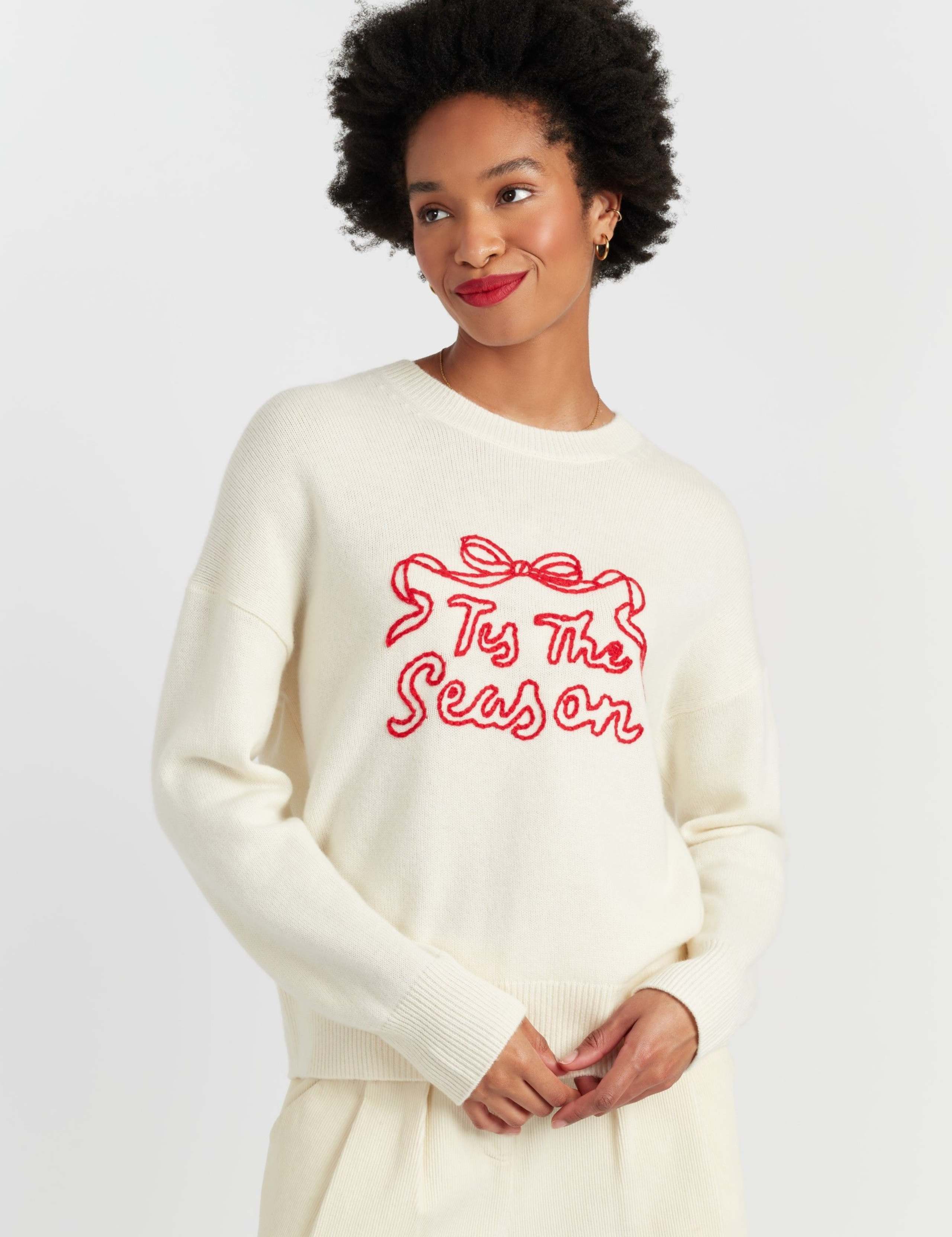 Wool Rich Slogan Sweatshirt with Cashmere 5 of 5