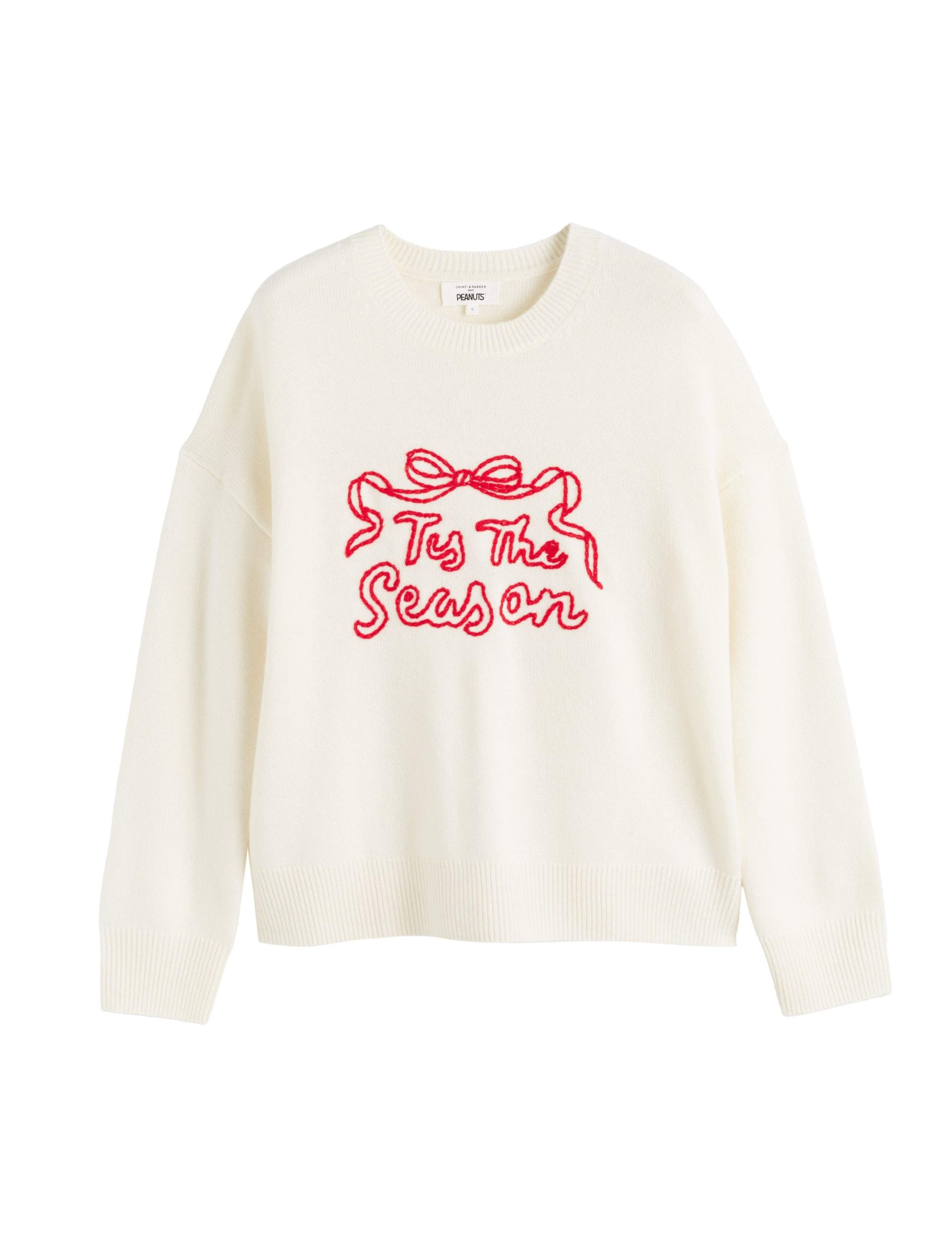 Wool Rich Slogan Sweatshirt with Cashmere 2 of 5