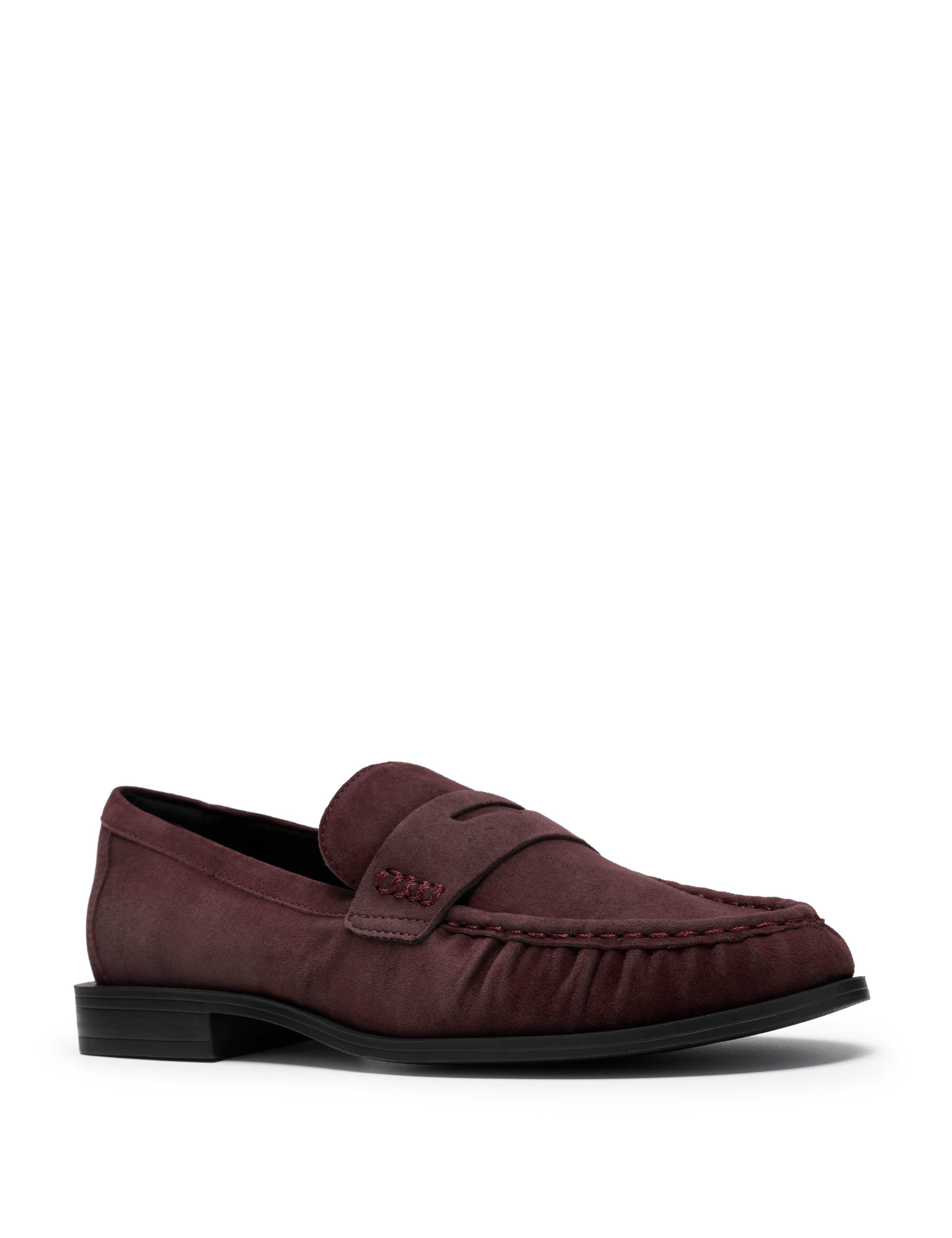 Suede Block Heel Loafers 2 of 6