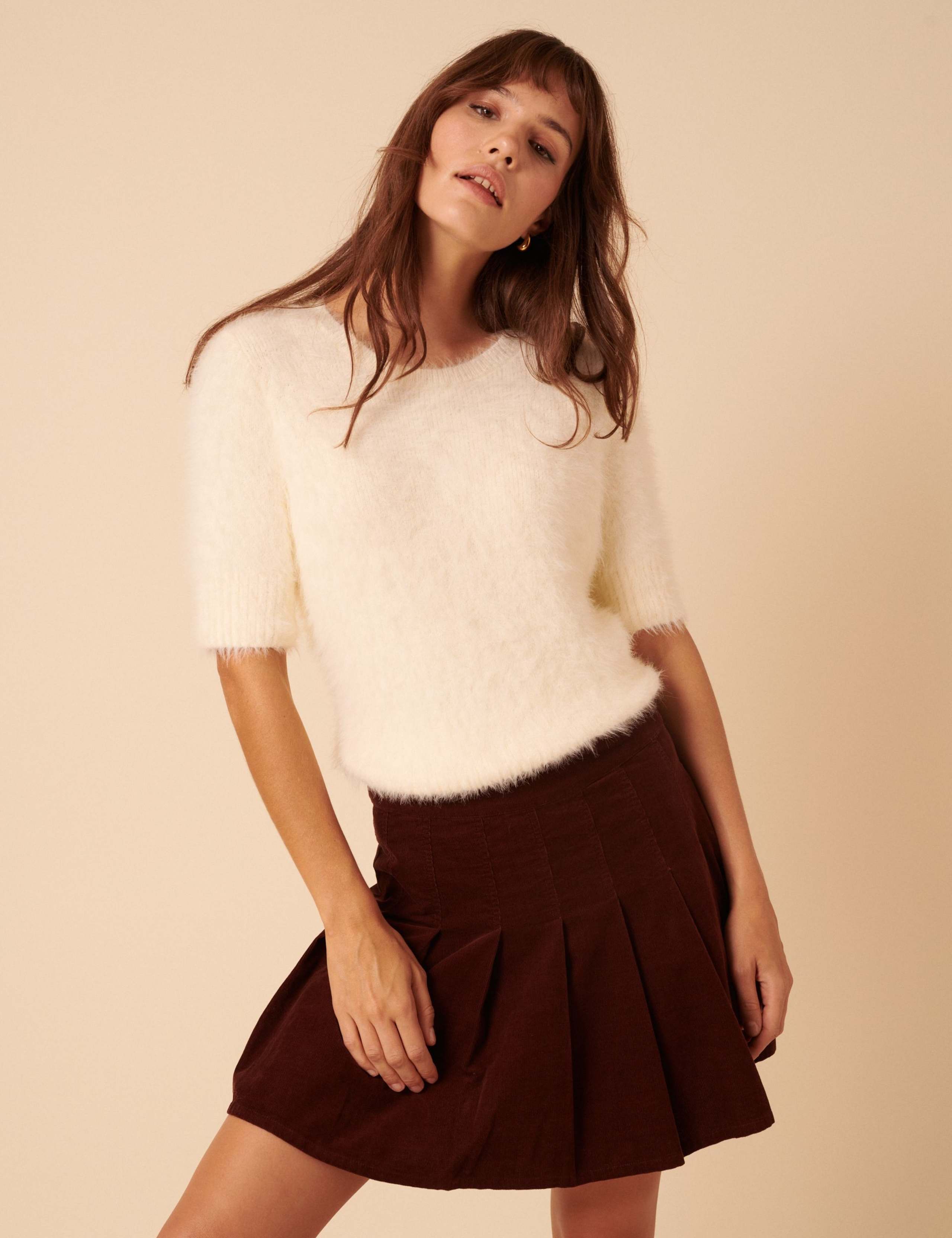 Textured Crew Neck Relaxed Knitted T-Shirt 4 of 5