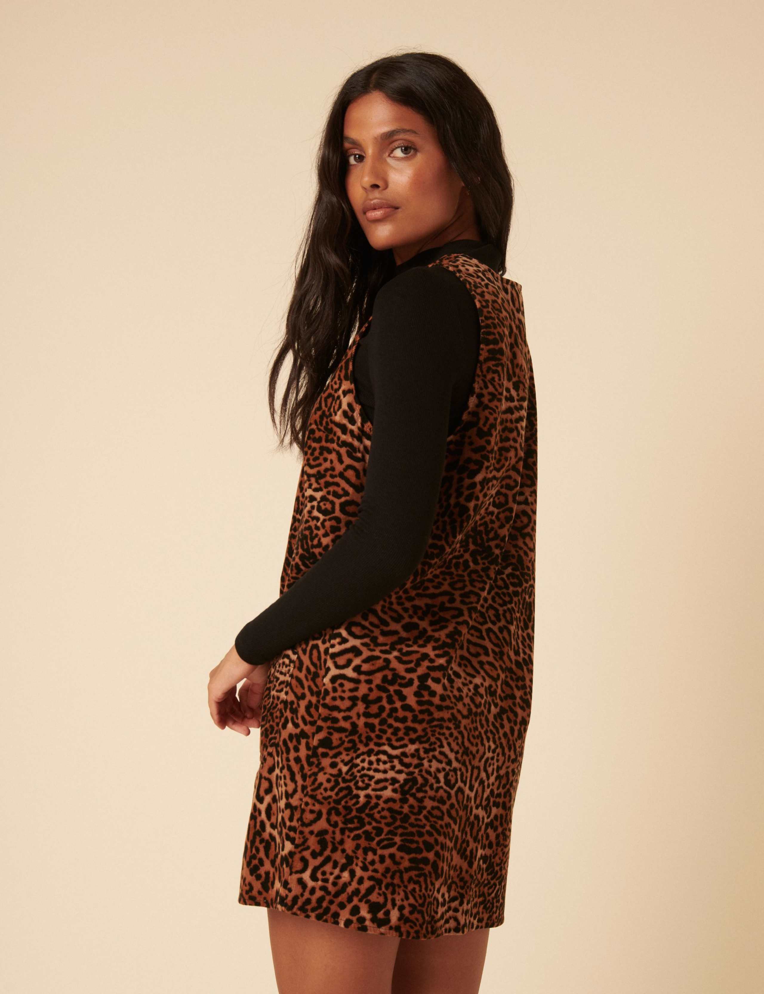 Leopard Print V-Neck Mini Dress 3 of 5