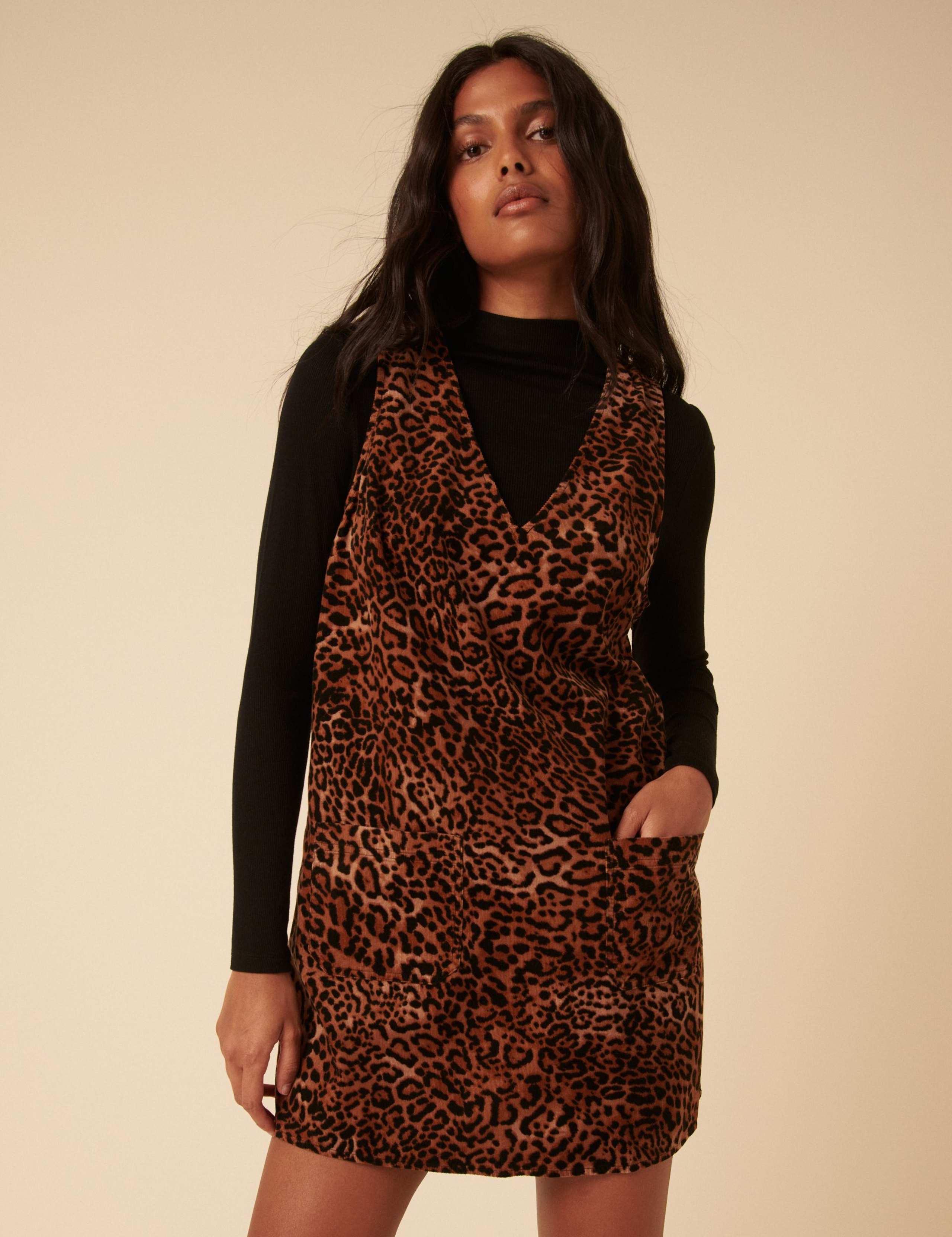 Leopard Print V-Neck Mini Dress 5 of 5