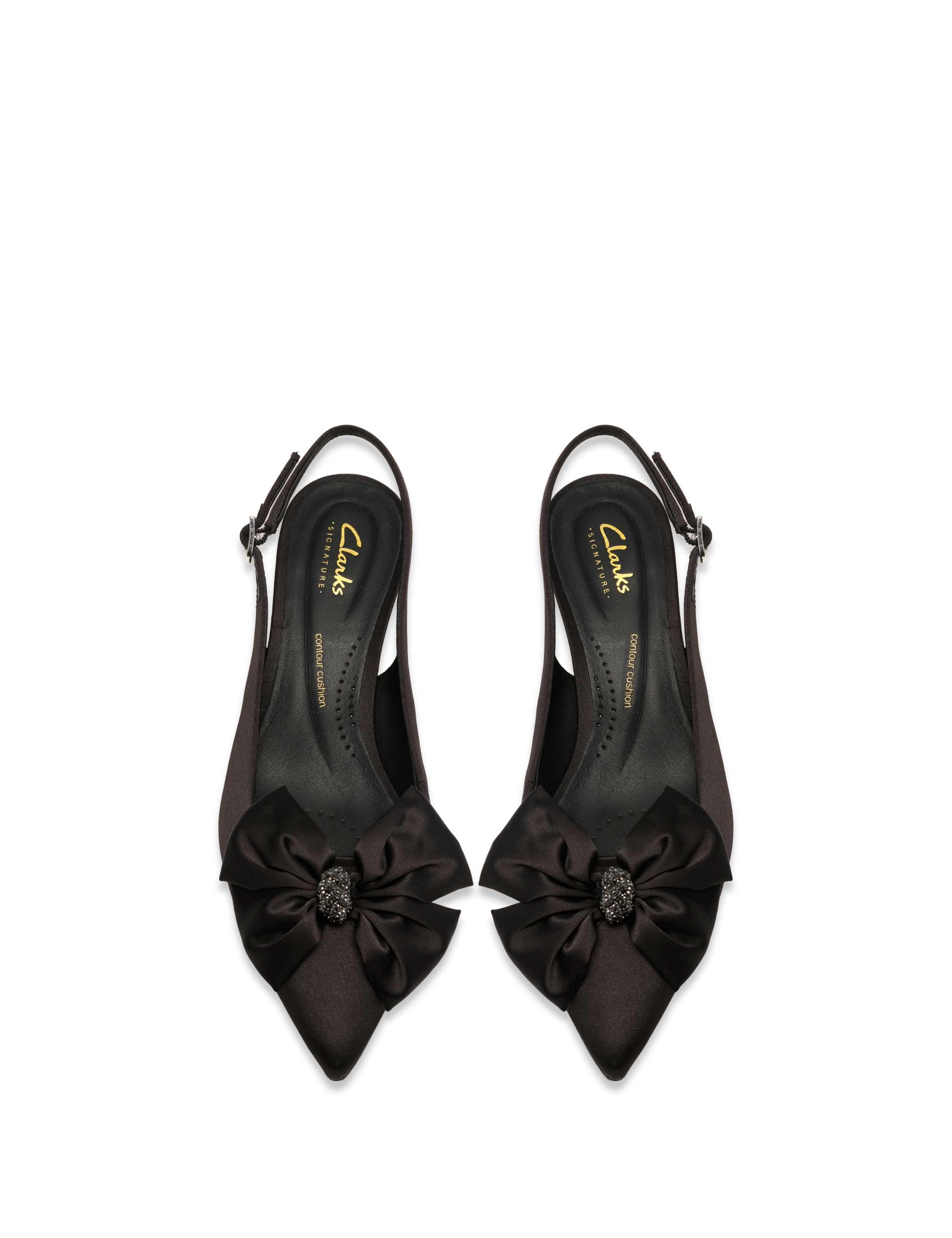 Bow Kitten Heel Pointed Slingback Shoes 2 of 6