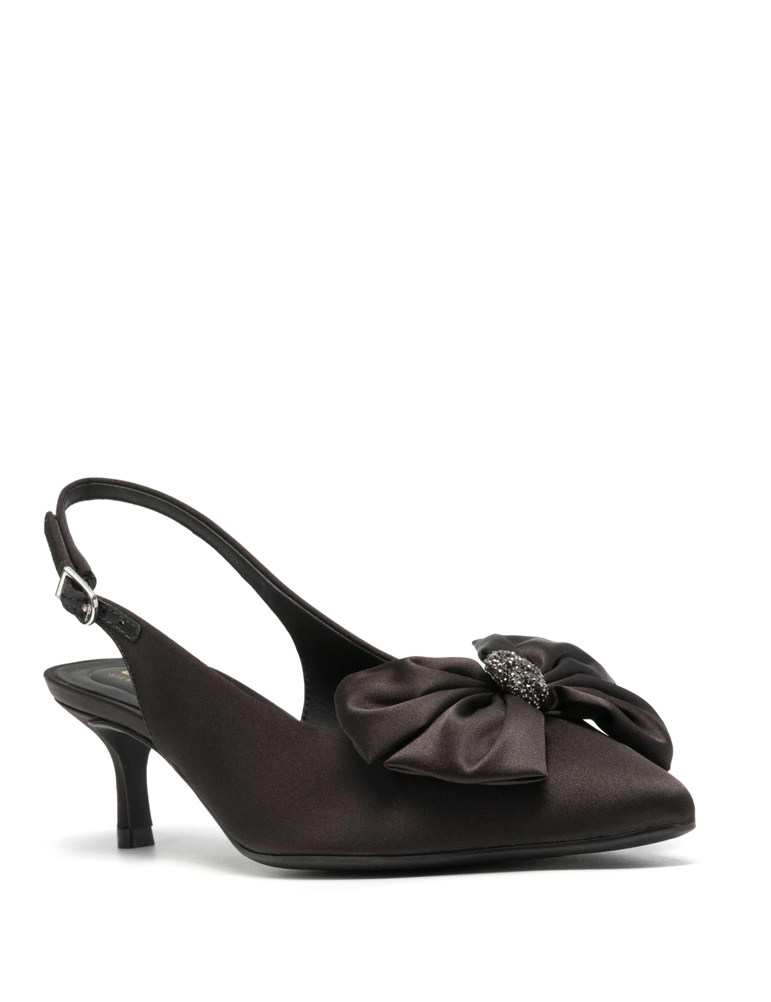 Bow Kitten Heel Pointed Slingback Shoes 3 of 6