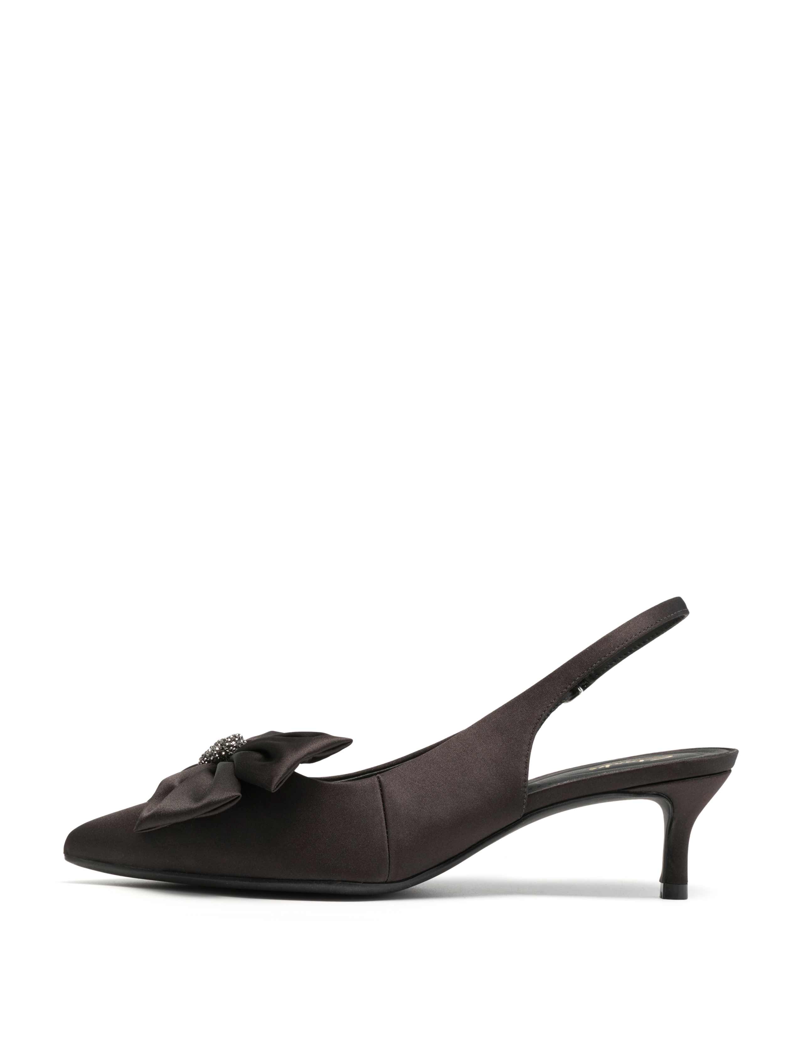 Bow Kitten Heel Pointed Slingback Shoes 4 of 6