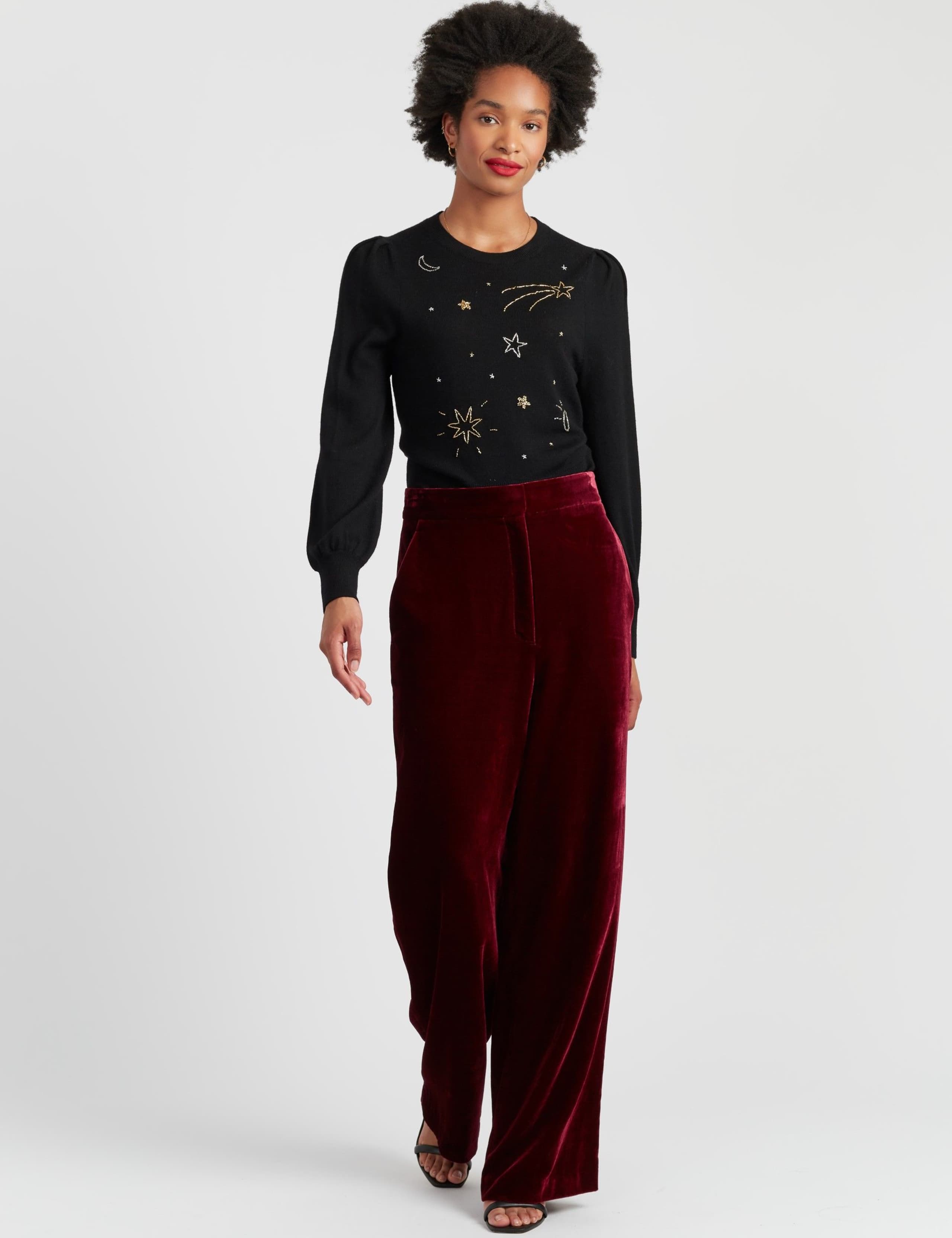 Velvet Wide Leg Trousers 1 of 4