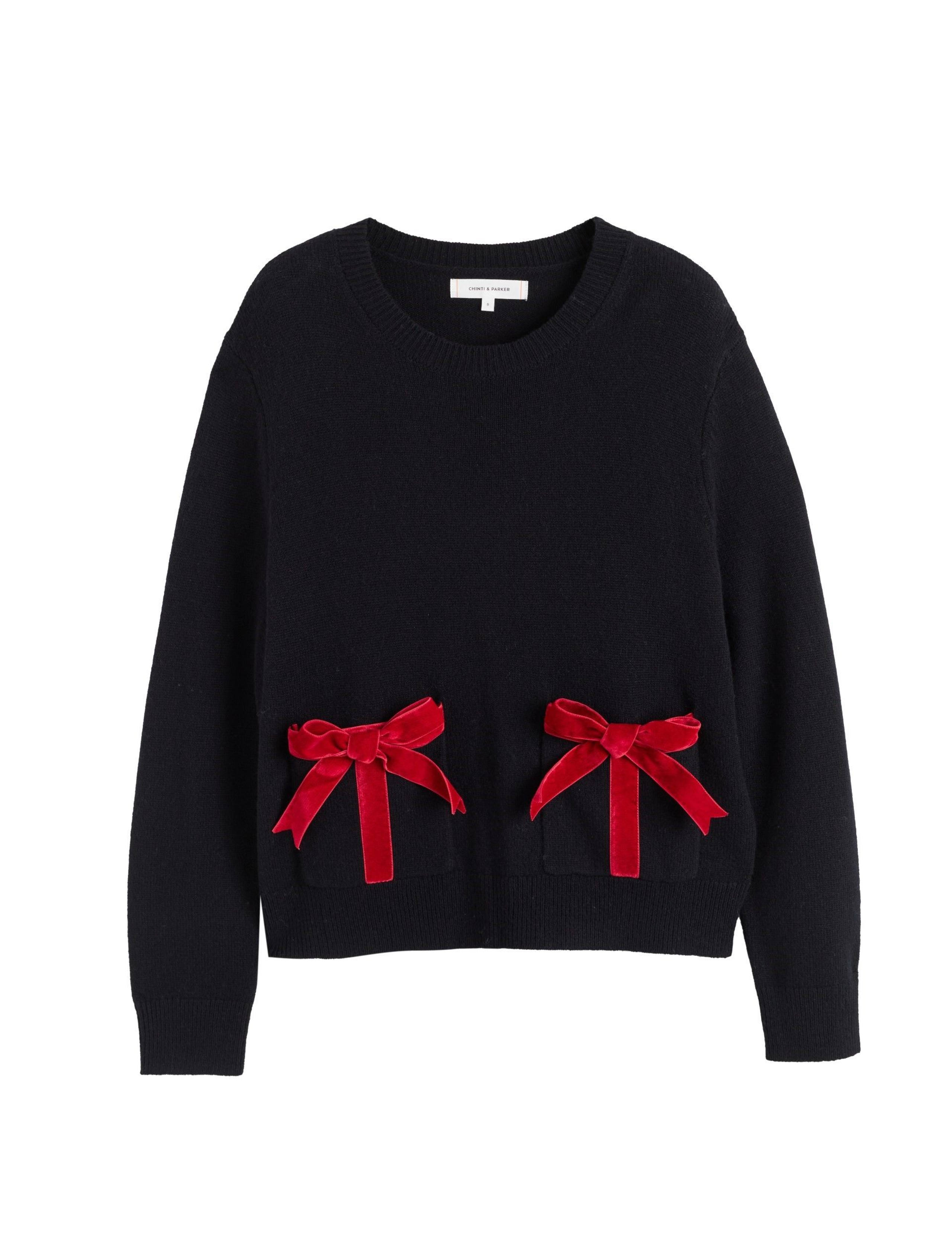 Wool Rich Bow Pocket Jumper with Cashmere 2 of 4