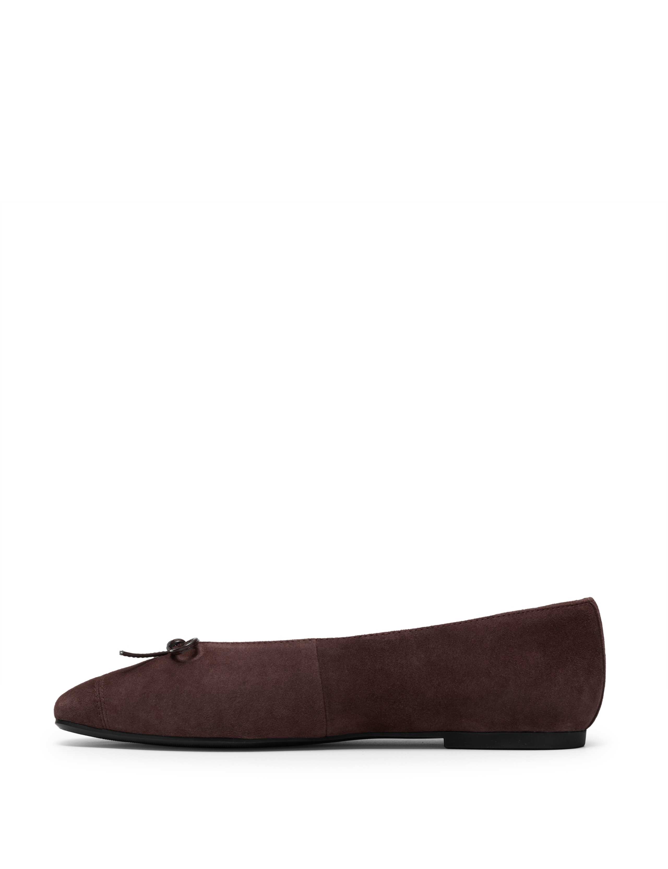 Leather Bow Square Toe Ballet Pumps 4 of 6