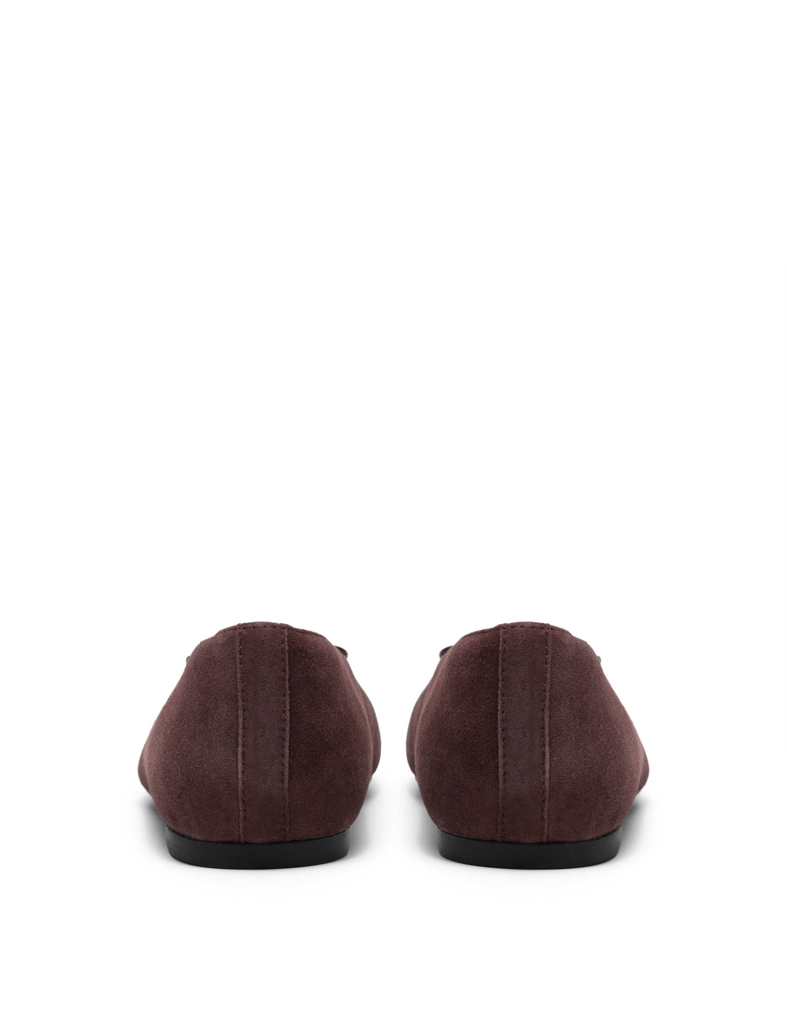 Leather Bow Square Toe Ballet Pumps 5 of 6