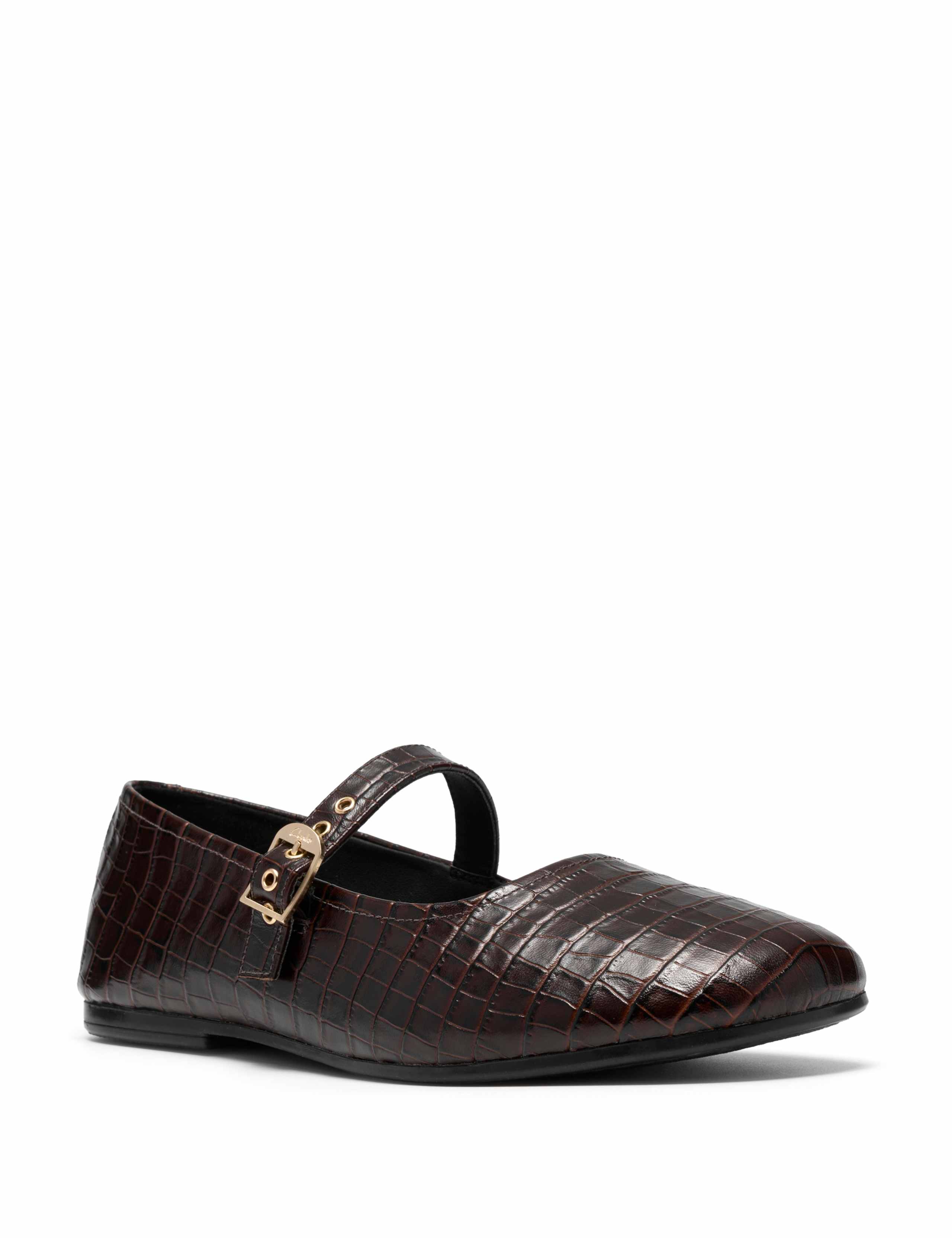 Livia Jane Leather Croc Mary Jane Ballet Pumps 2 of 6