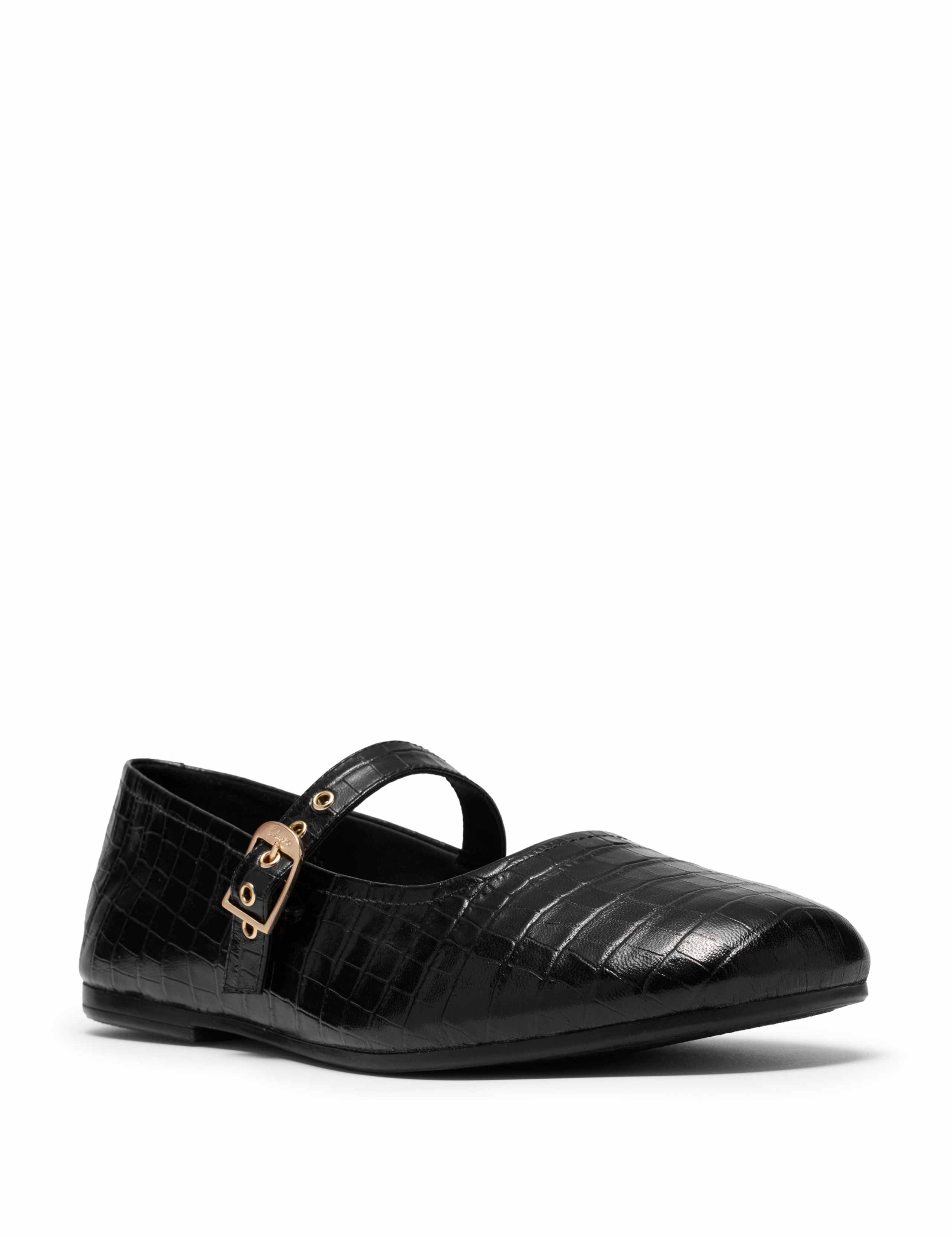Livia Jane Leather Croc Mary Jane Ballet Pumps 2 of 6