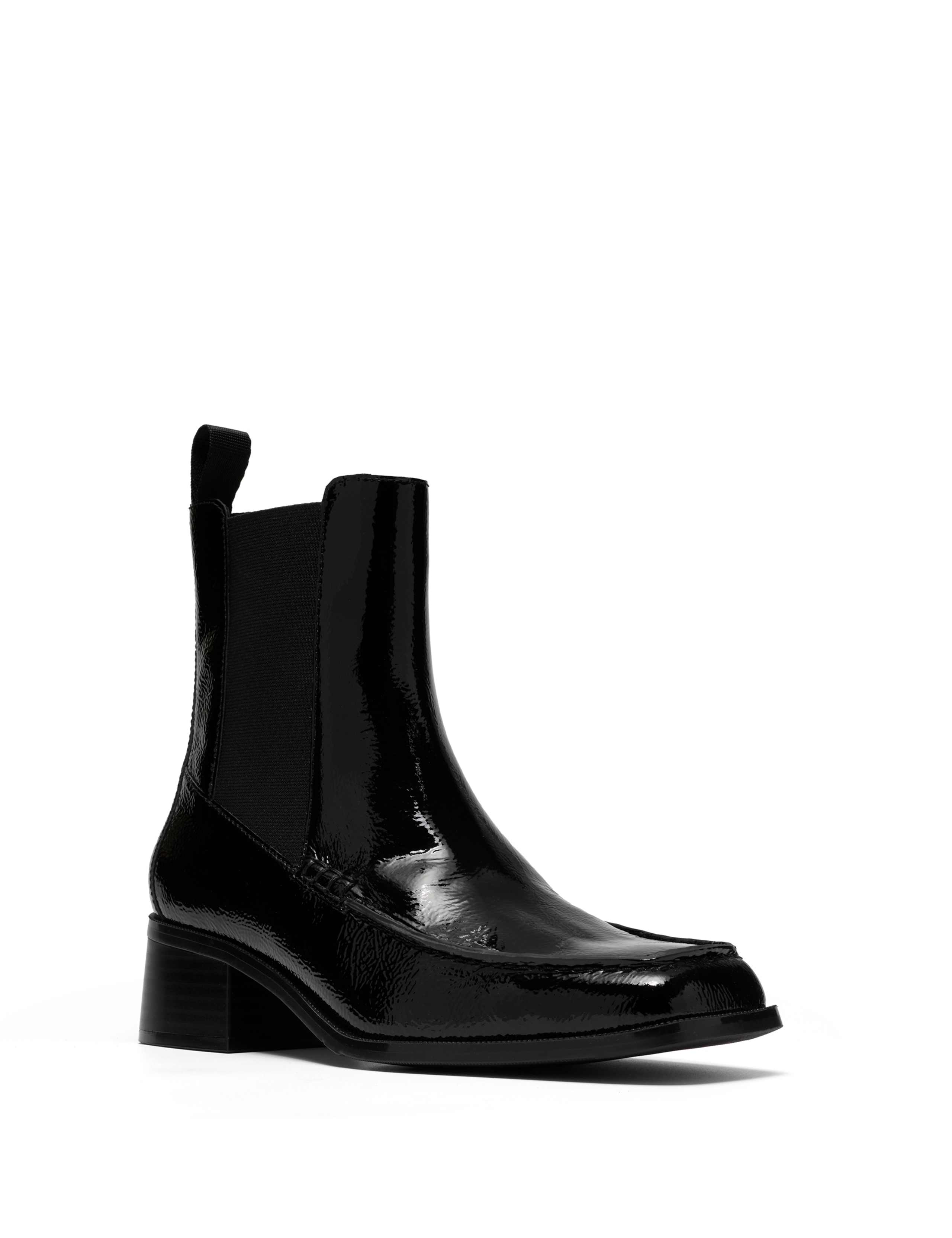 Patent Leather Block Heel Ankle Boots 3 of 6