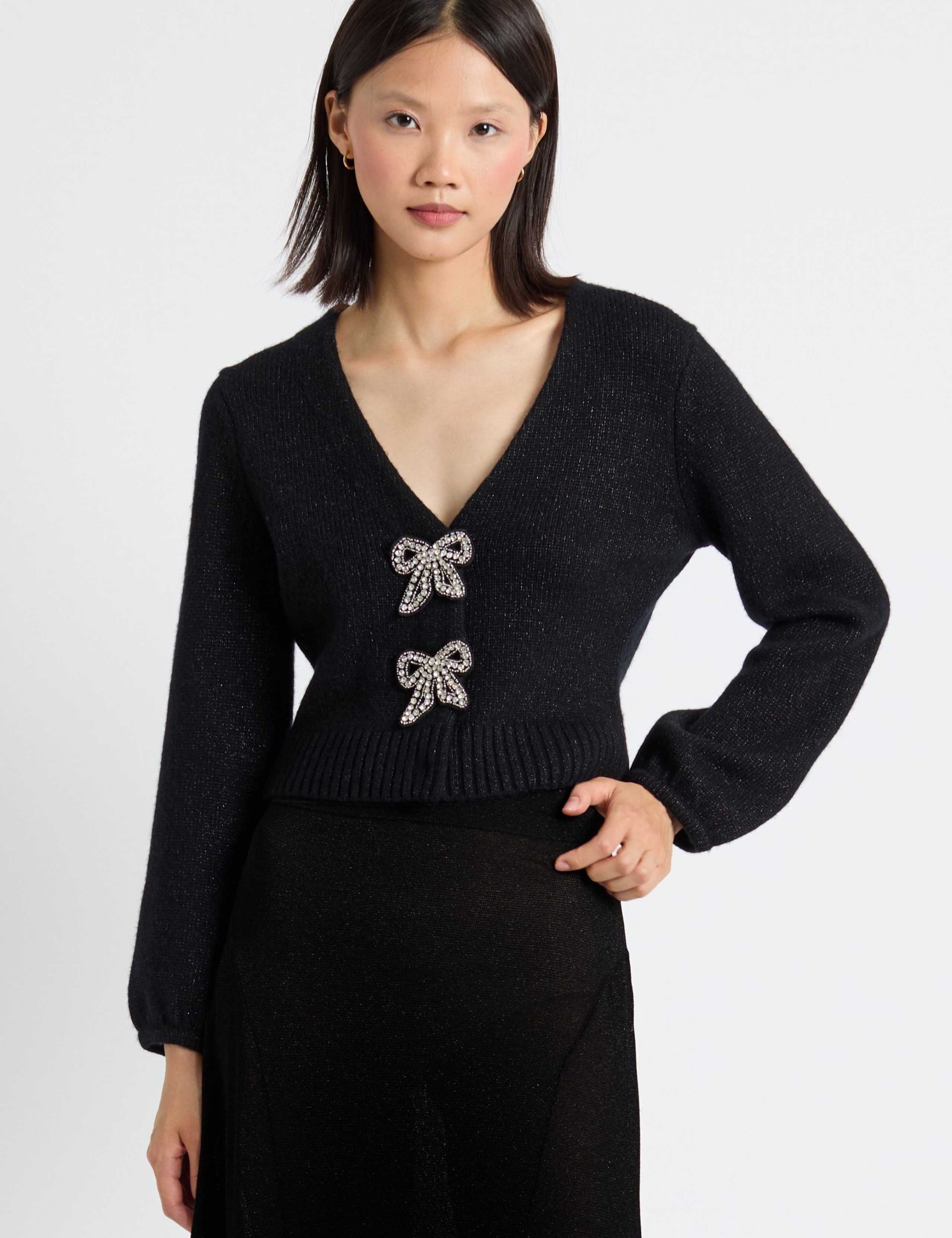 Merino Rich V-Neck Cardigan with Cashmere 4 of 4