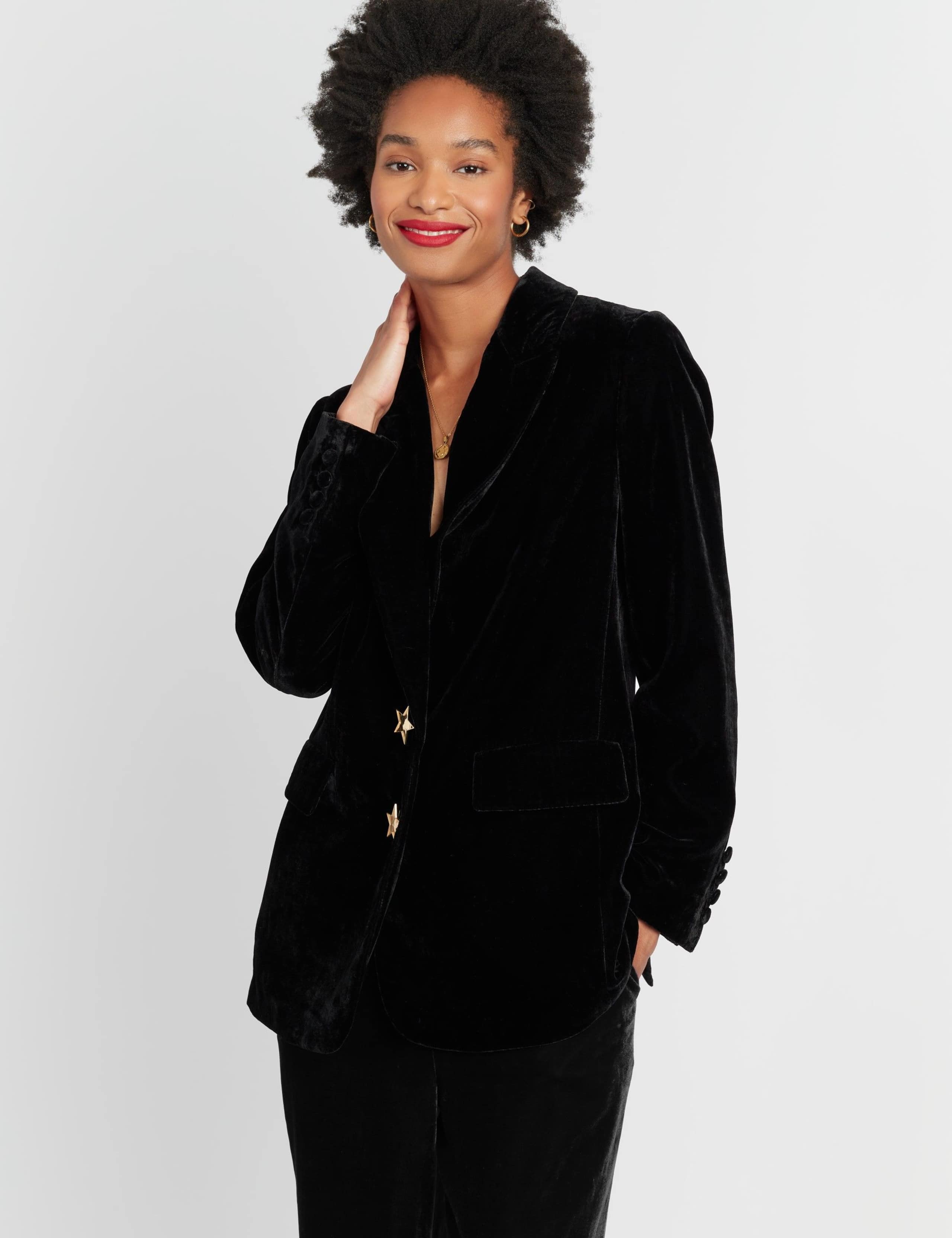 Velvet Tailored Single Breasted Blazer 3 of 4