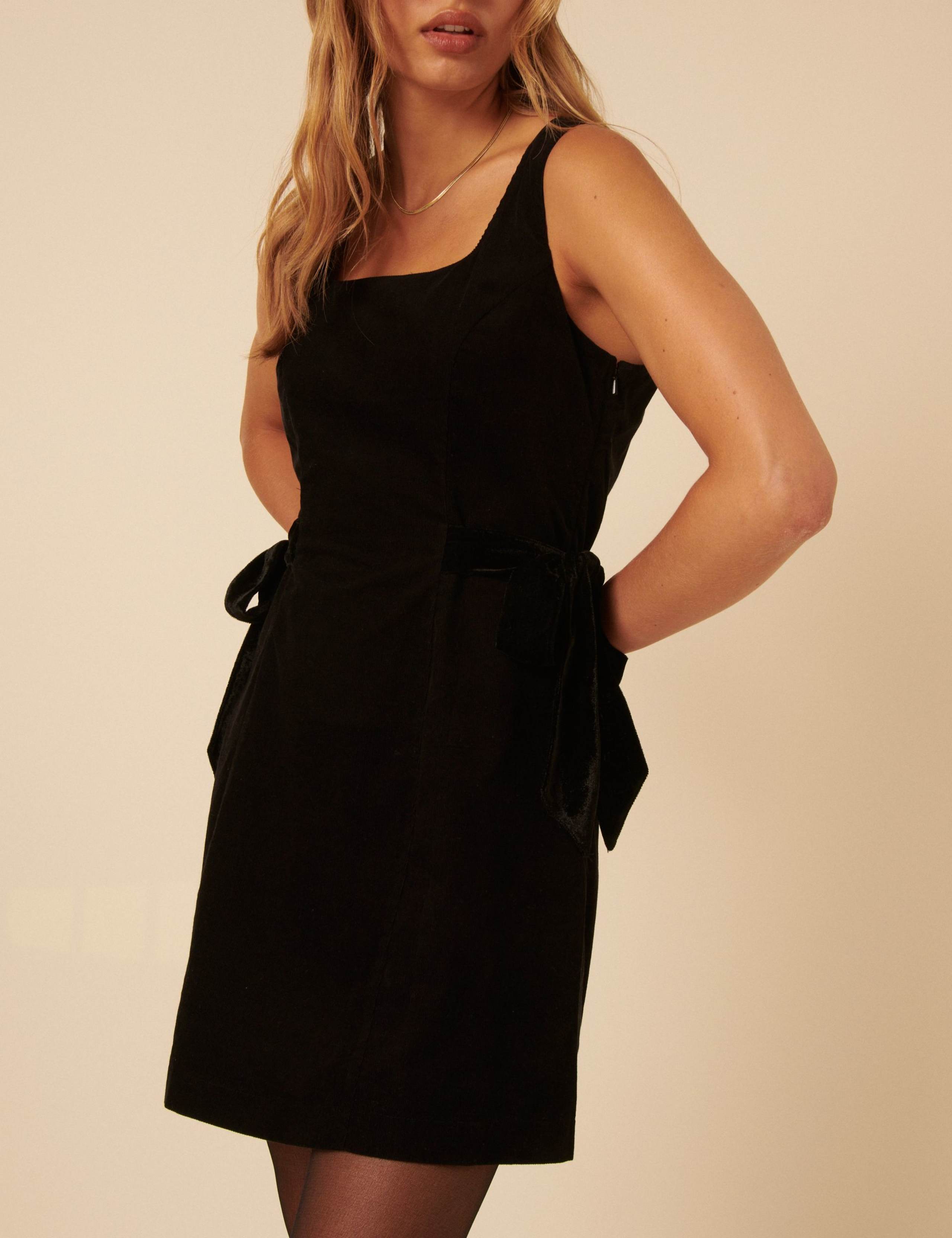 Velvet Tie Detail Mini Shift Dress 4 of 5
