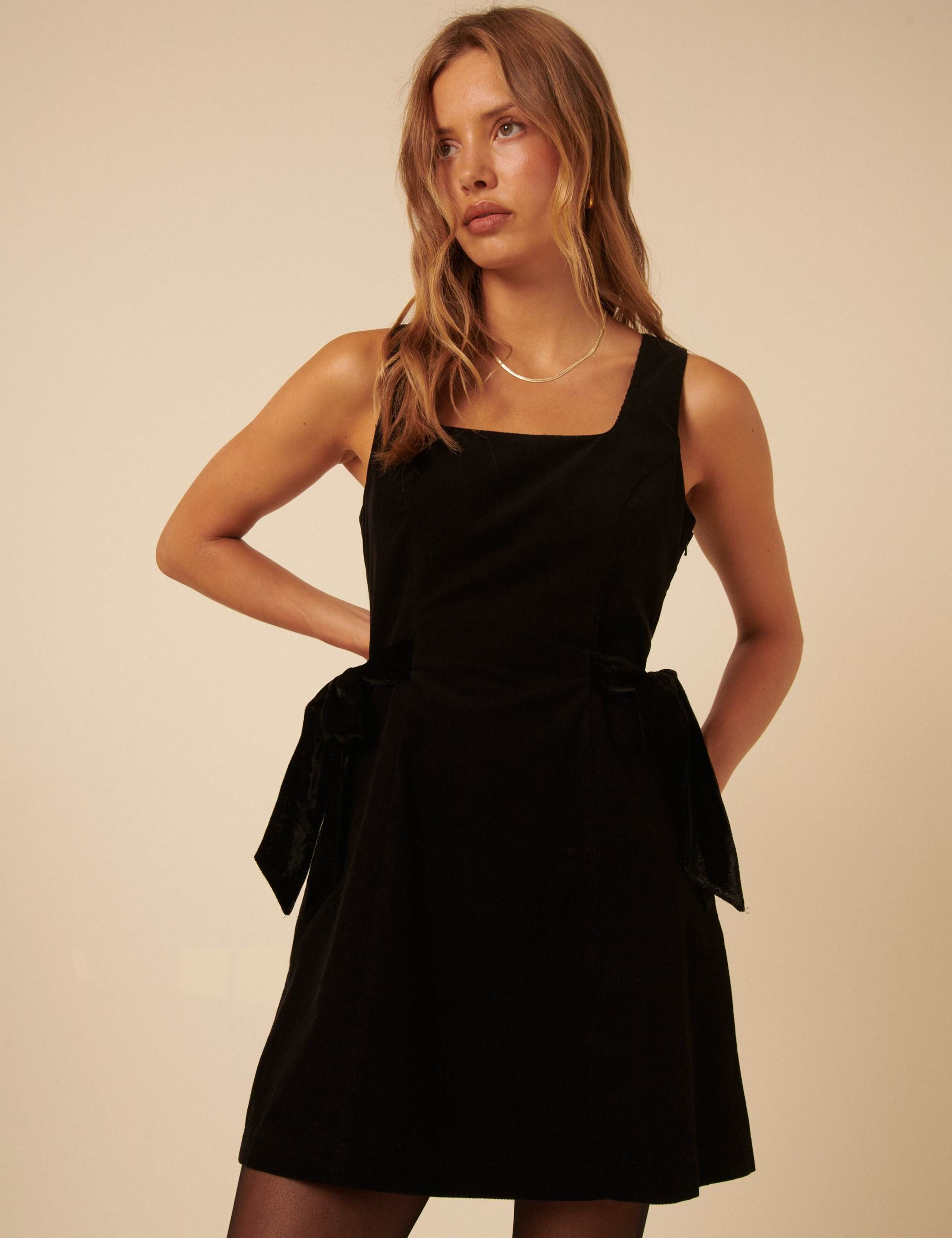 Velvet Tie Detail Mini Shift Dress 5 of 5