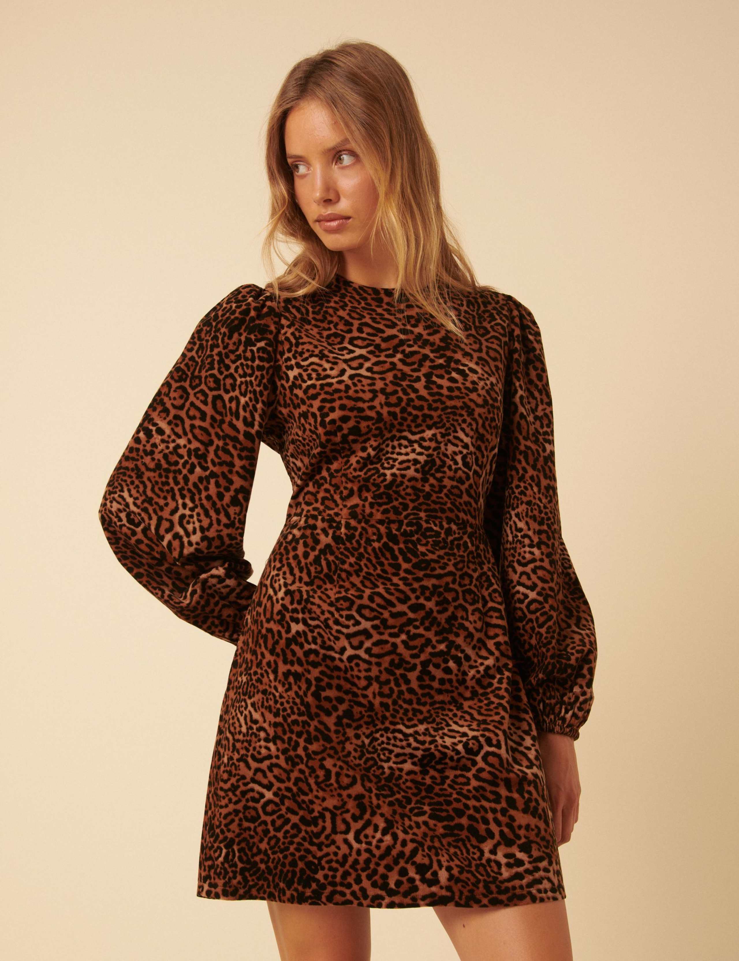 Animal Print Mini Smock Dress 2 of 5