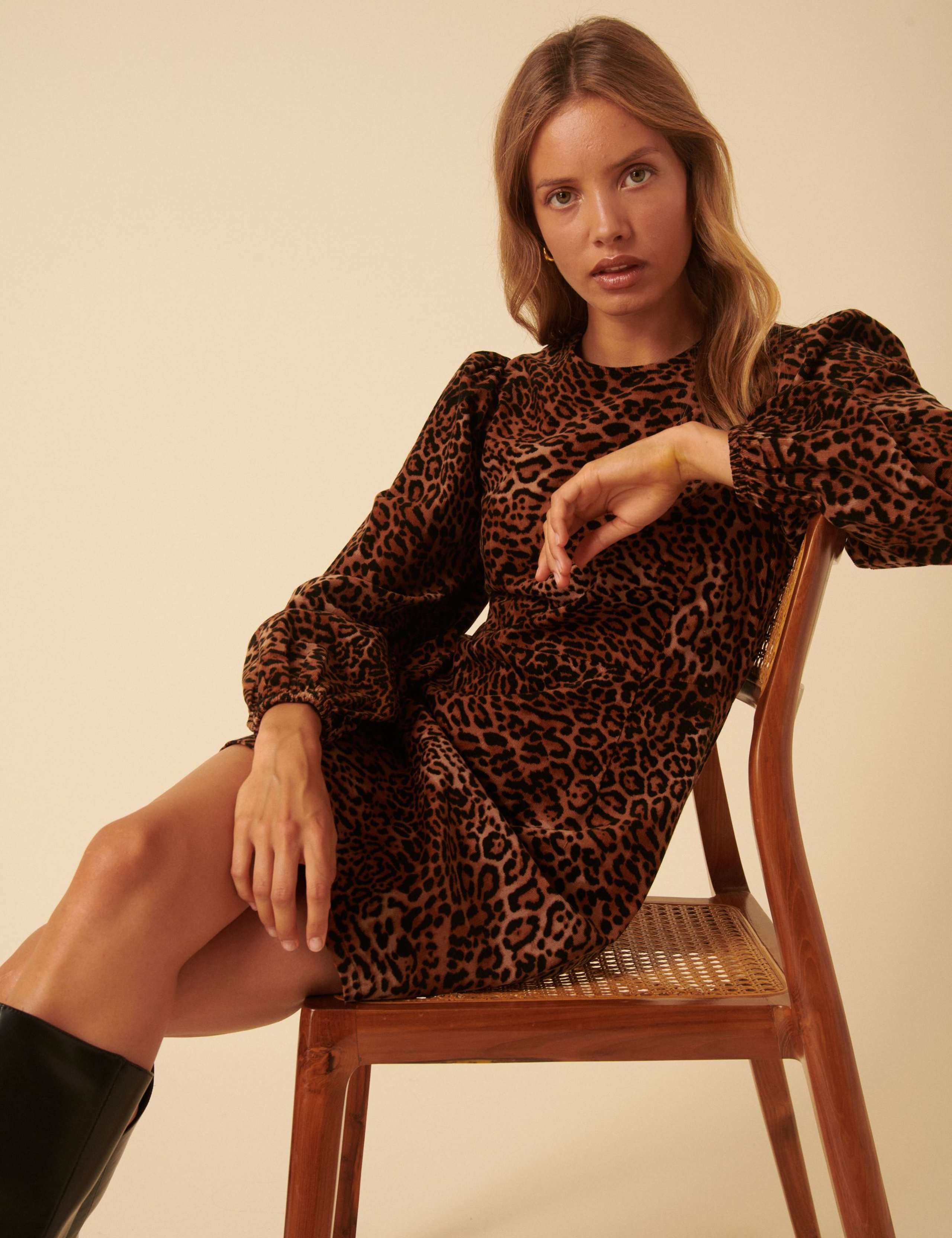 Animal Print Mini Smock Dress 3 of 5