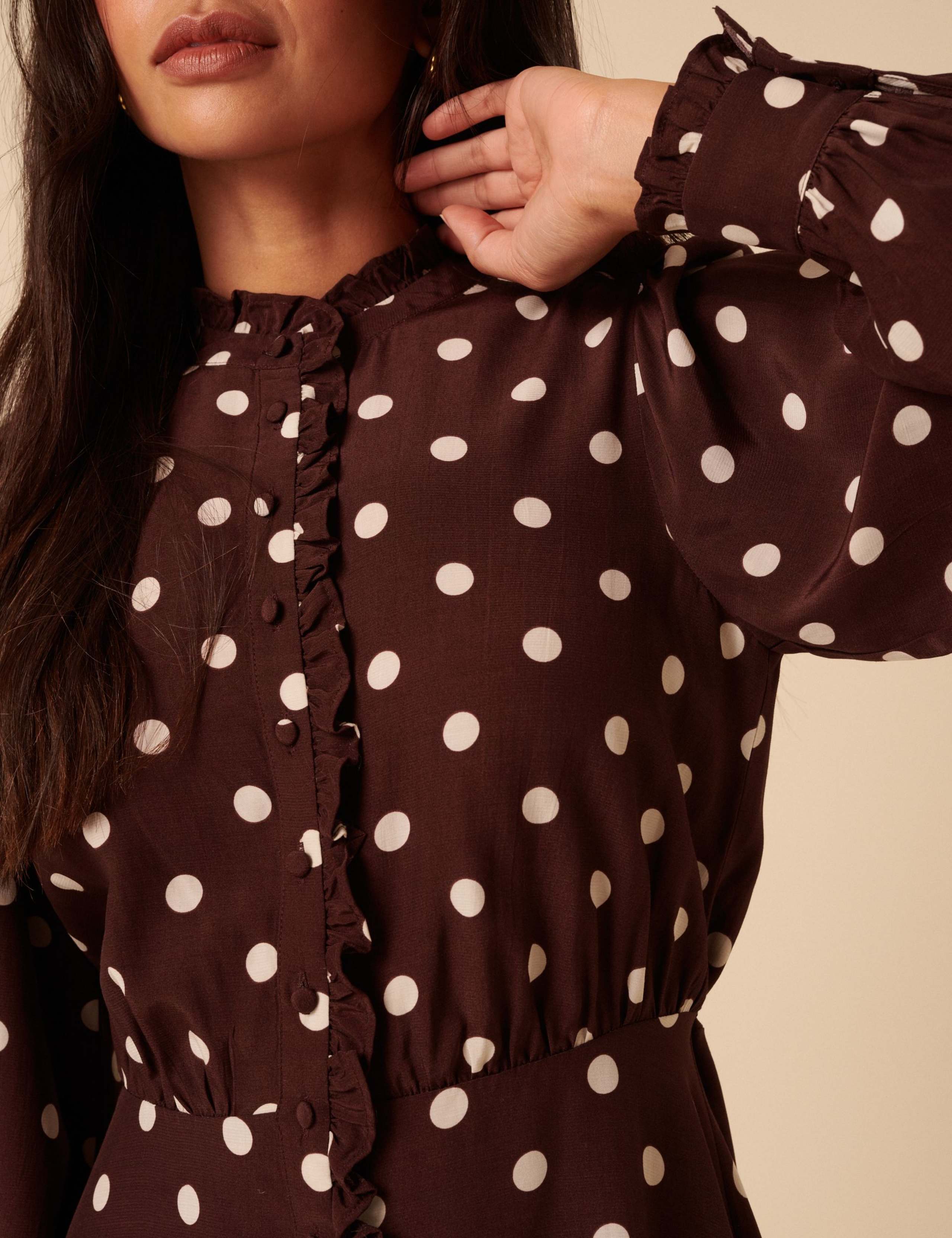High Neck Mini Shirt Dress 2 of 5