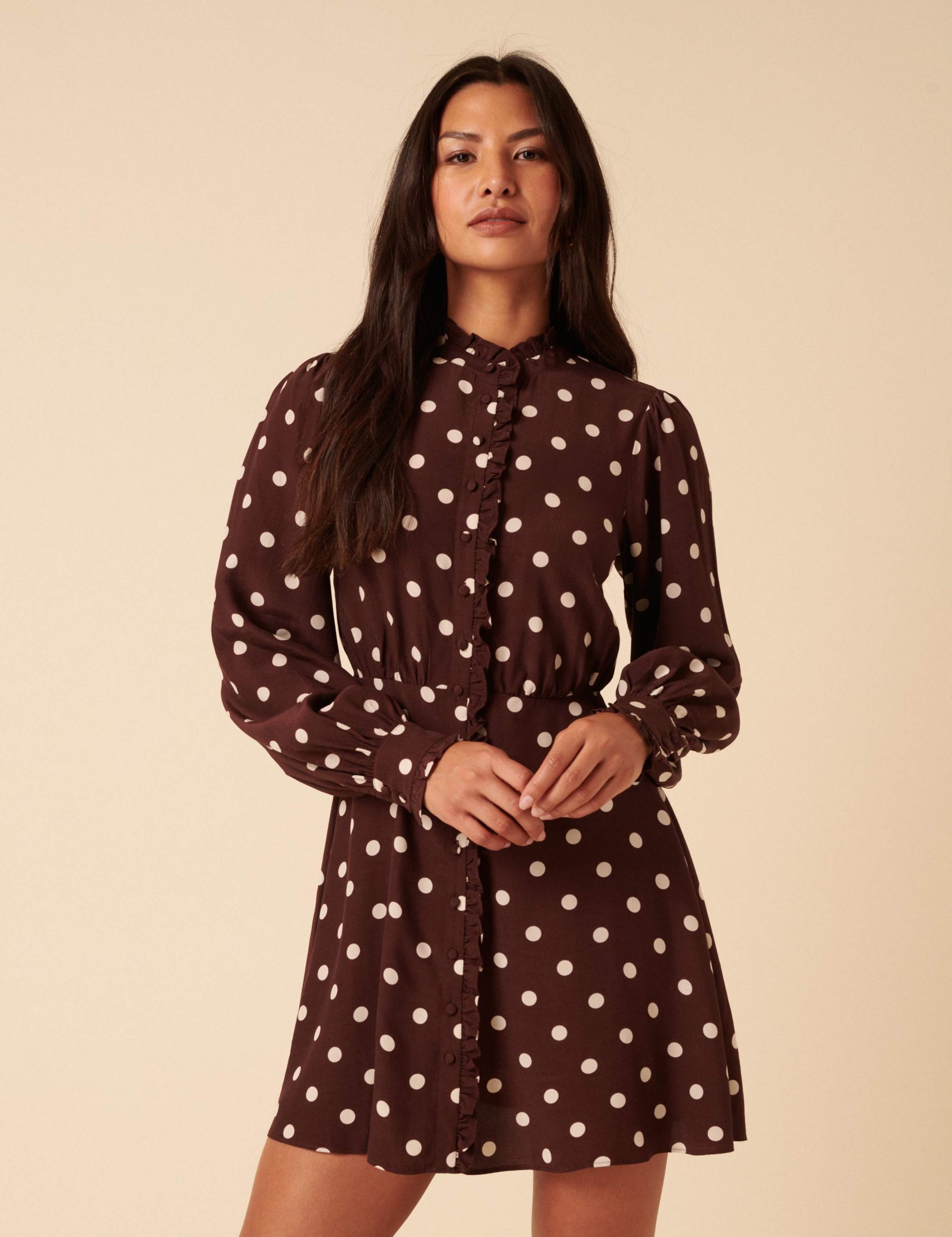 High Neck Mini Shirt Dress 4 of 5