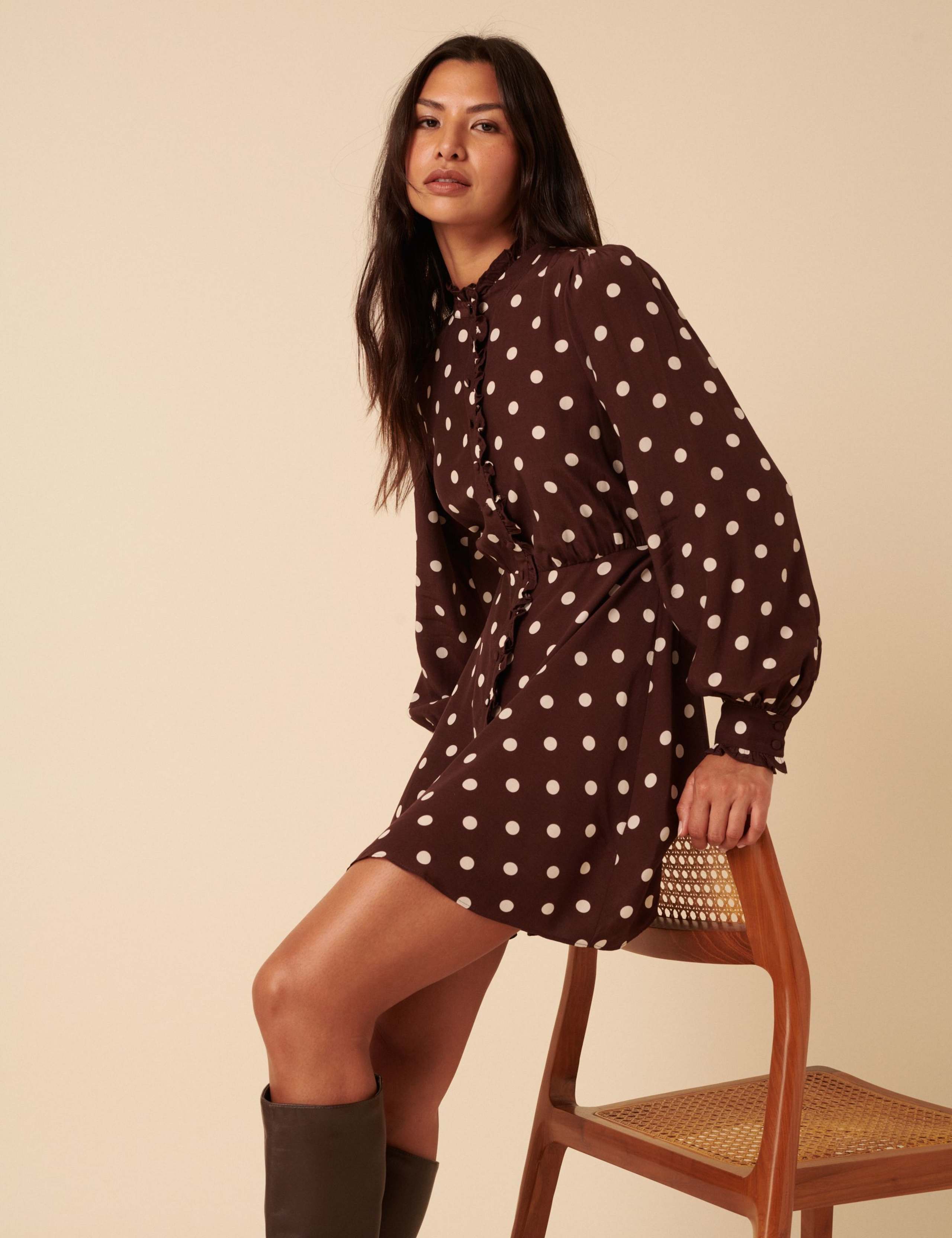 High Neck Mini Shirt Dress 5 of 5