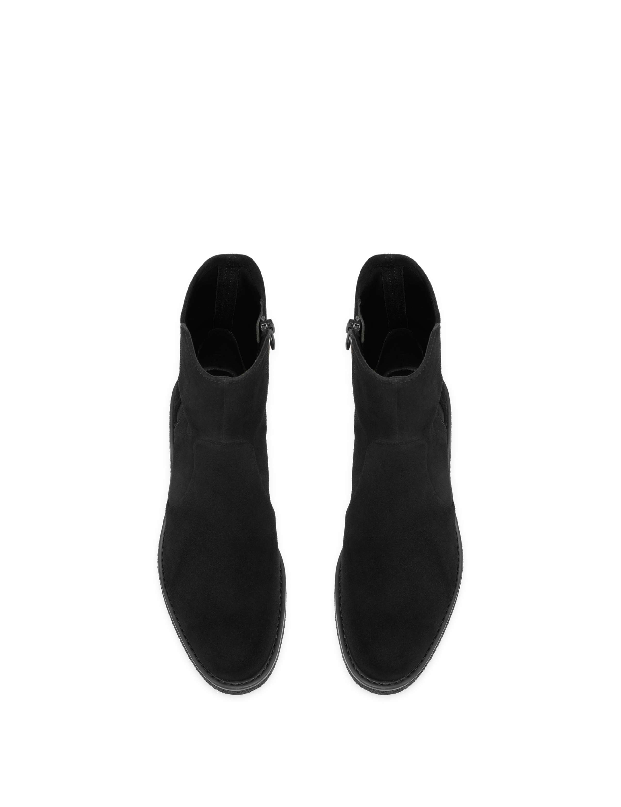 Suede Block Heel Round Toe Ankle Boots 3 of 6