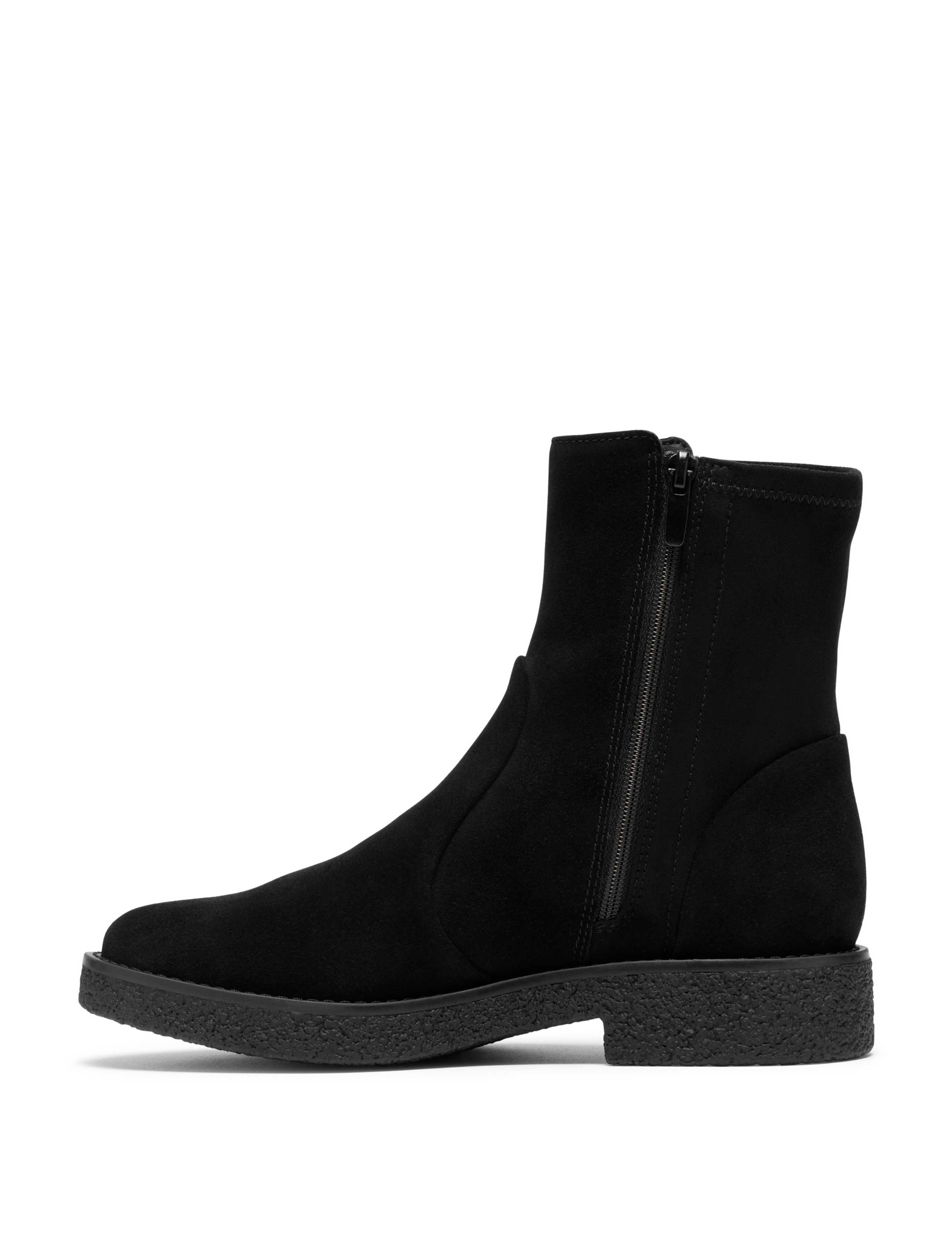 Suede Block Heel Round Toe Ankle Boots 4 of 6