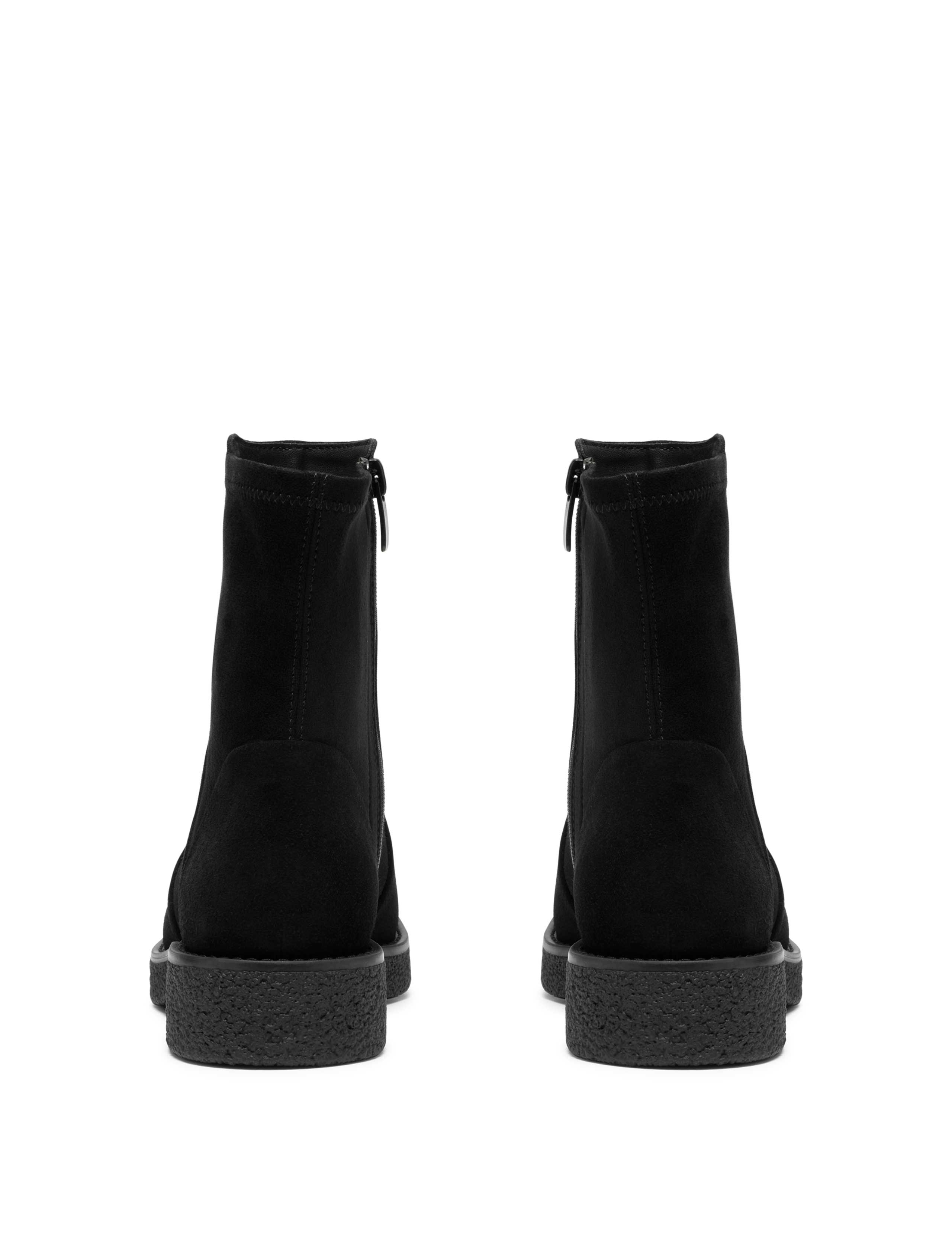 Suede Block Heel Round Toe Ankle Boots 5 of 6