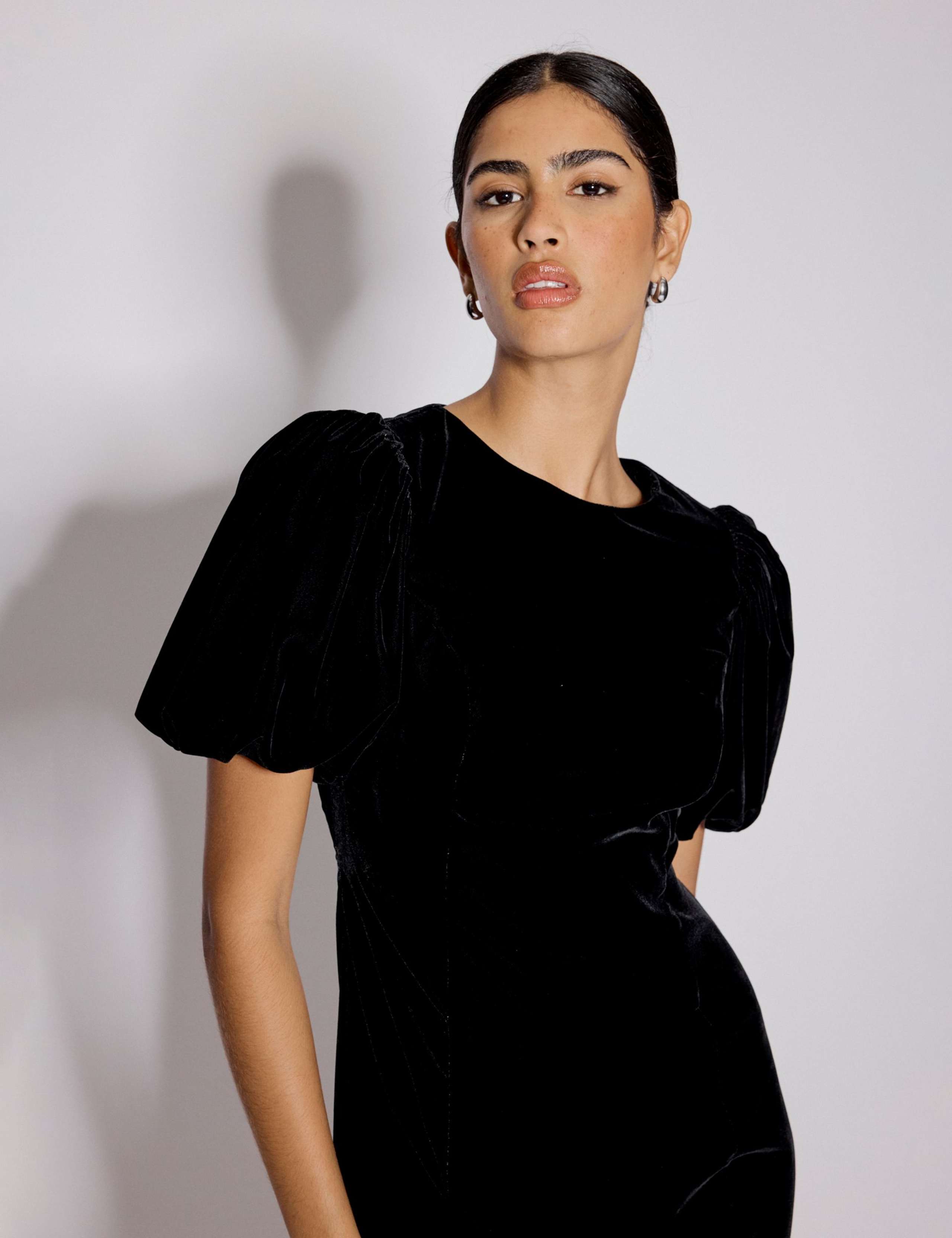 Velvet Puff Sleeve Mini Tea Dress 5 of 5