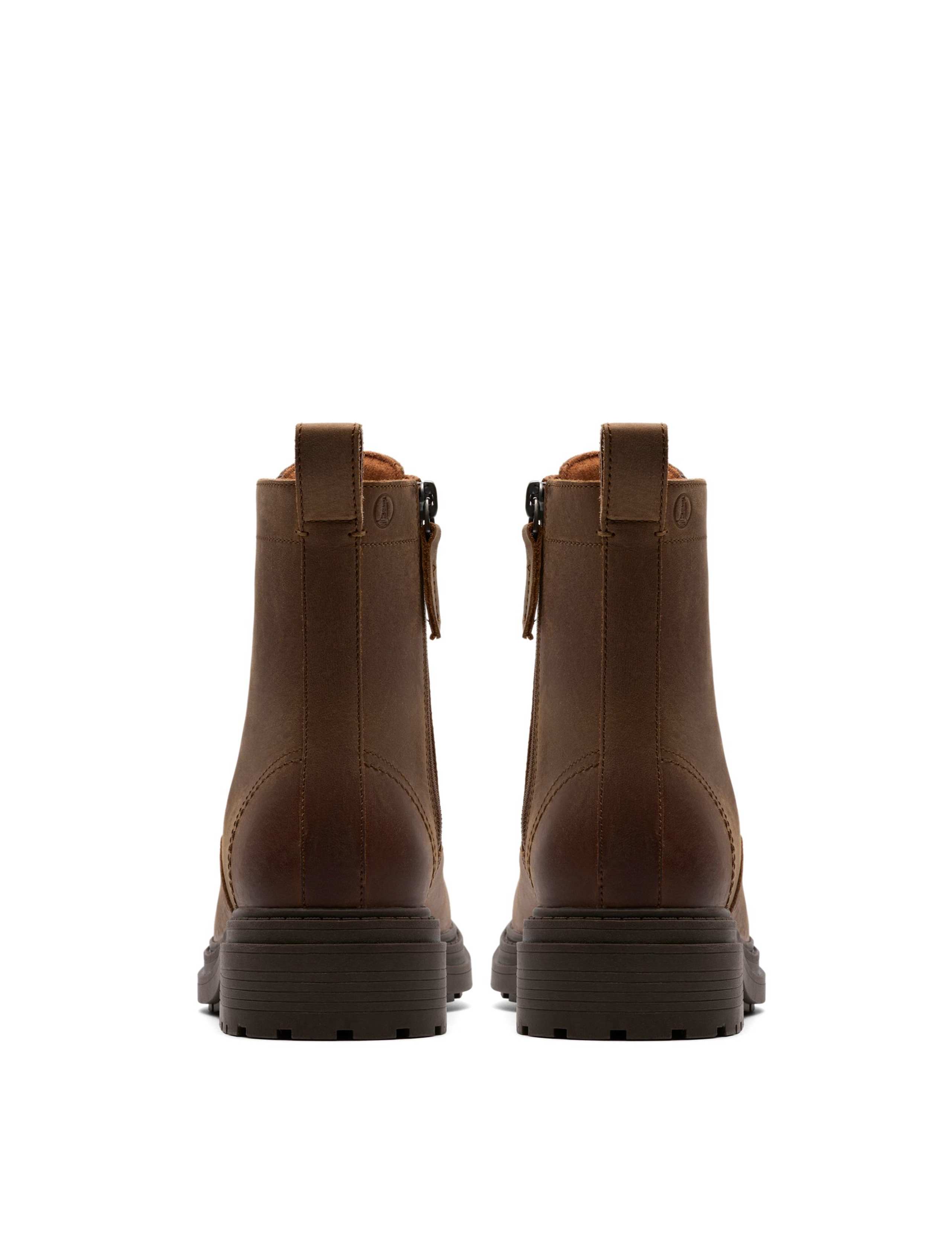 Wide Fit Leather Lace Up Block Heel Ankle Boots 5 of 6