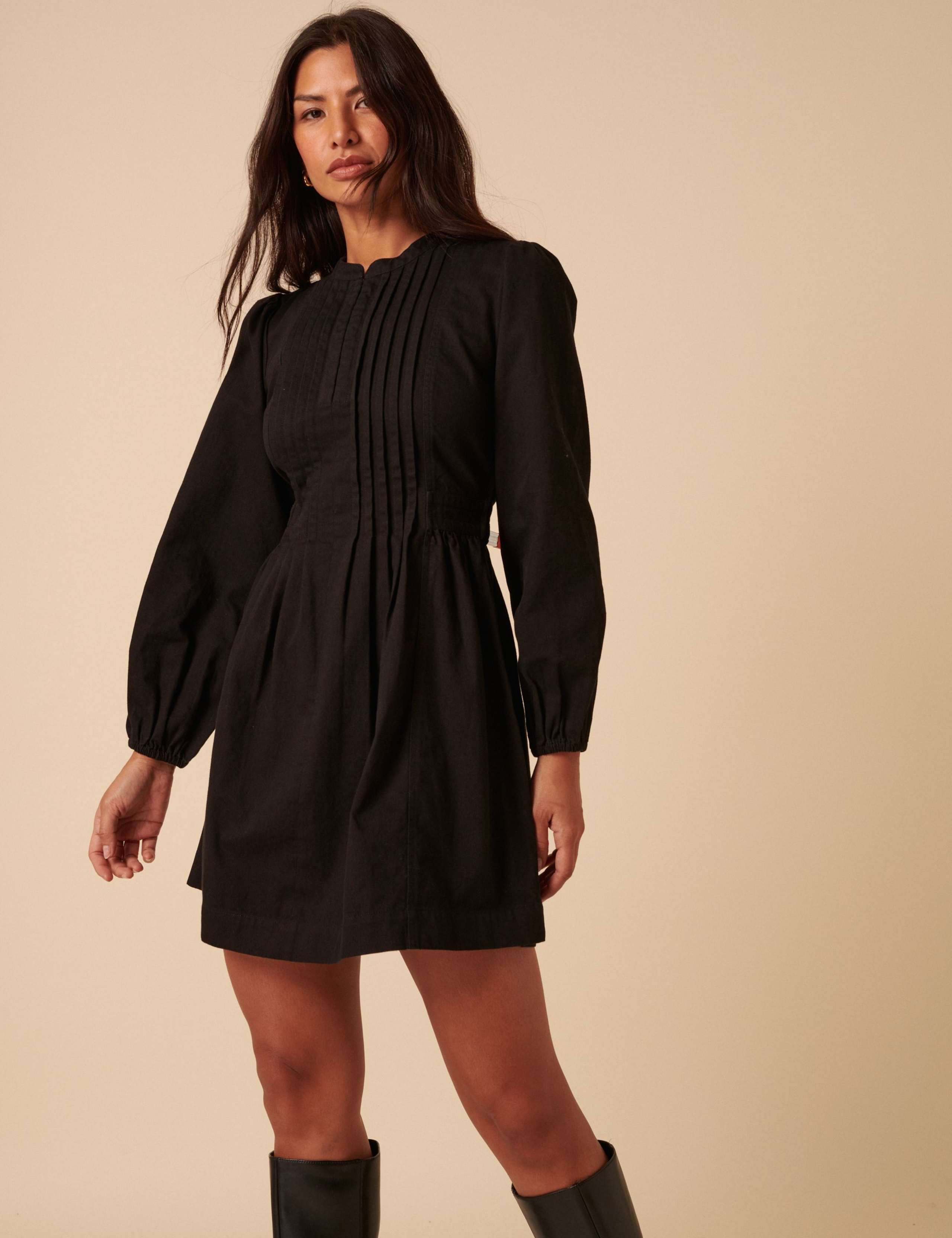 Pure Cotton Pintucks Mini Smock Dress 2 of 6