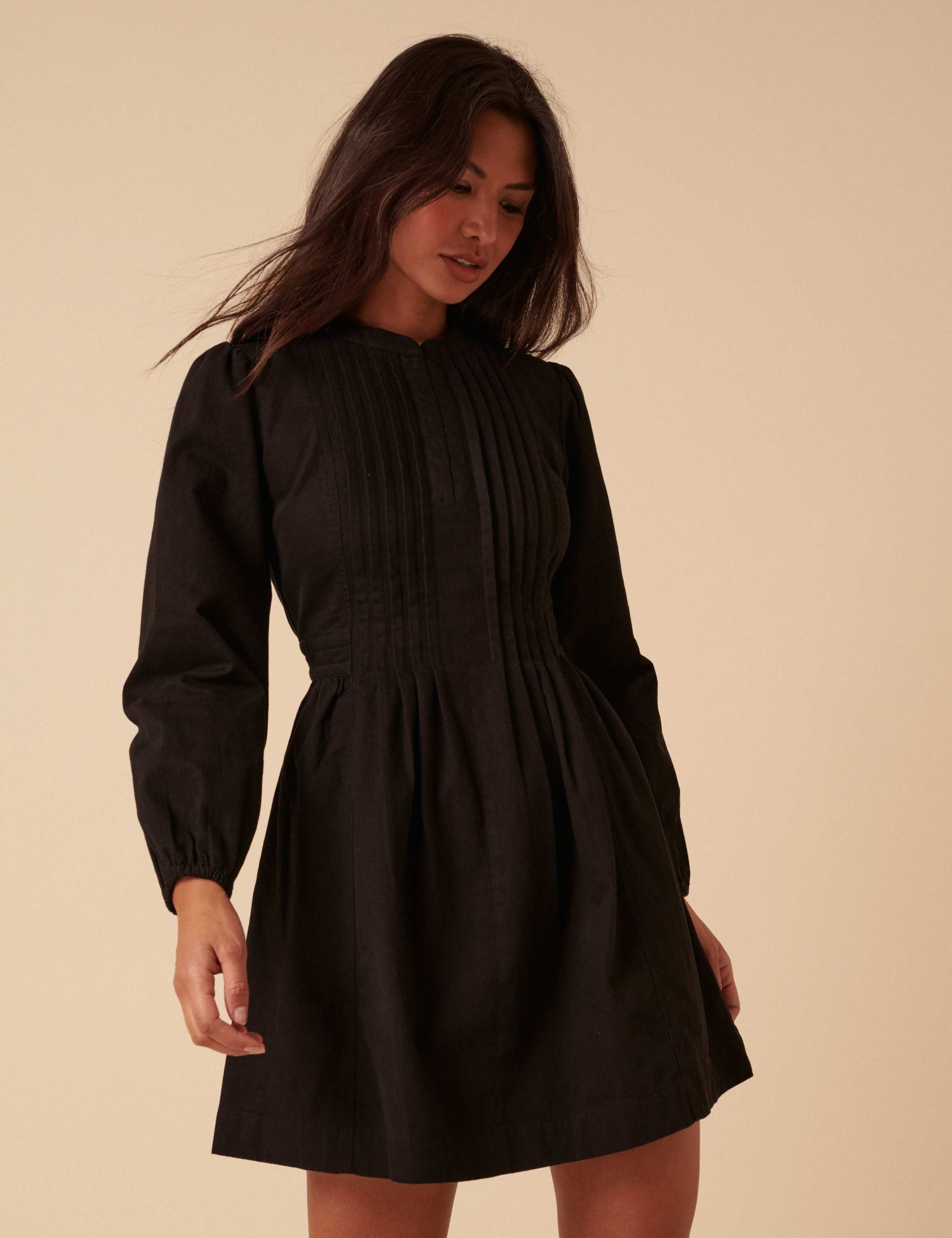 Pure Cotton Pintucks Mini Smock Dress 3 of 6