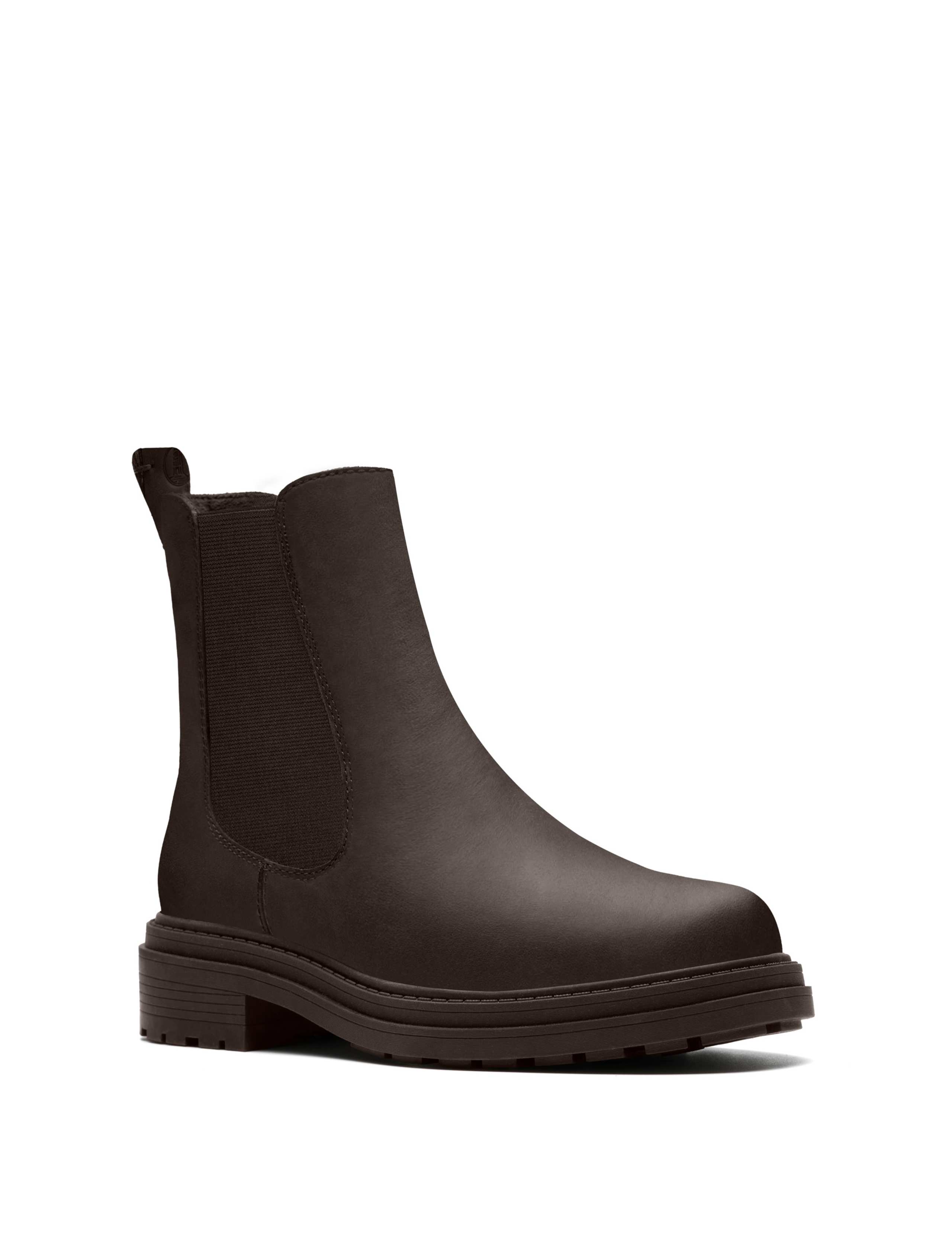 Wide Fit Leather Chelsea Block Heel Boots 2 of 6
