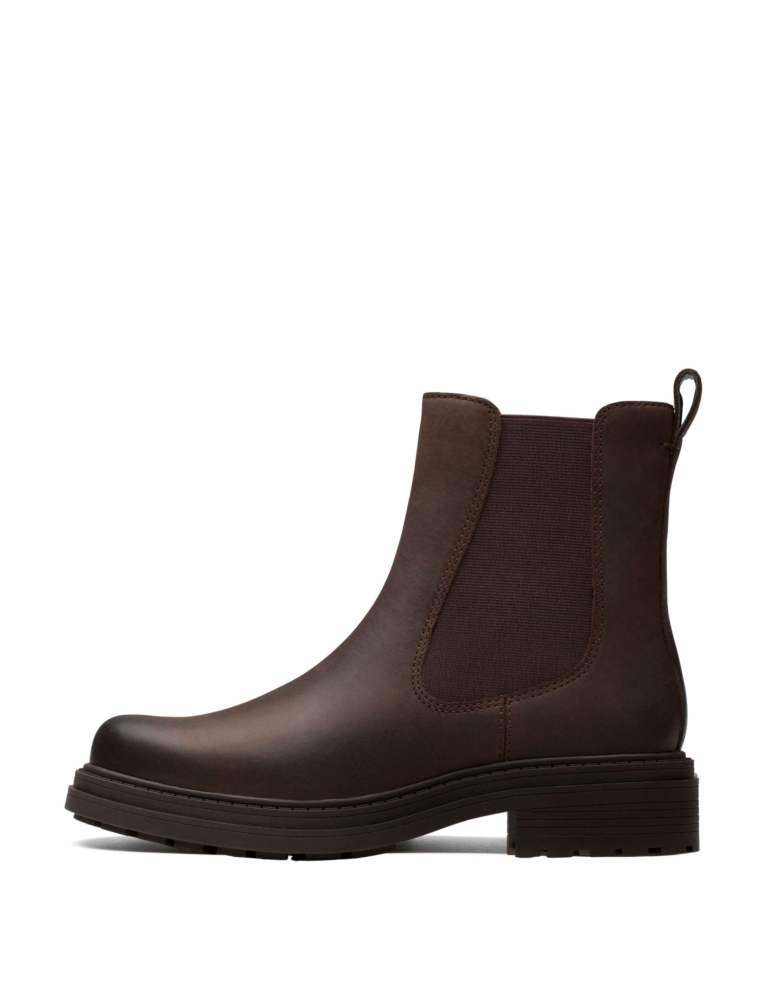 Wide Fit Leather Chelsea Block Heel Boots 4 of 6