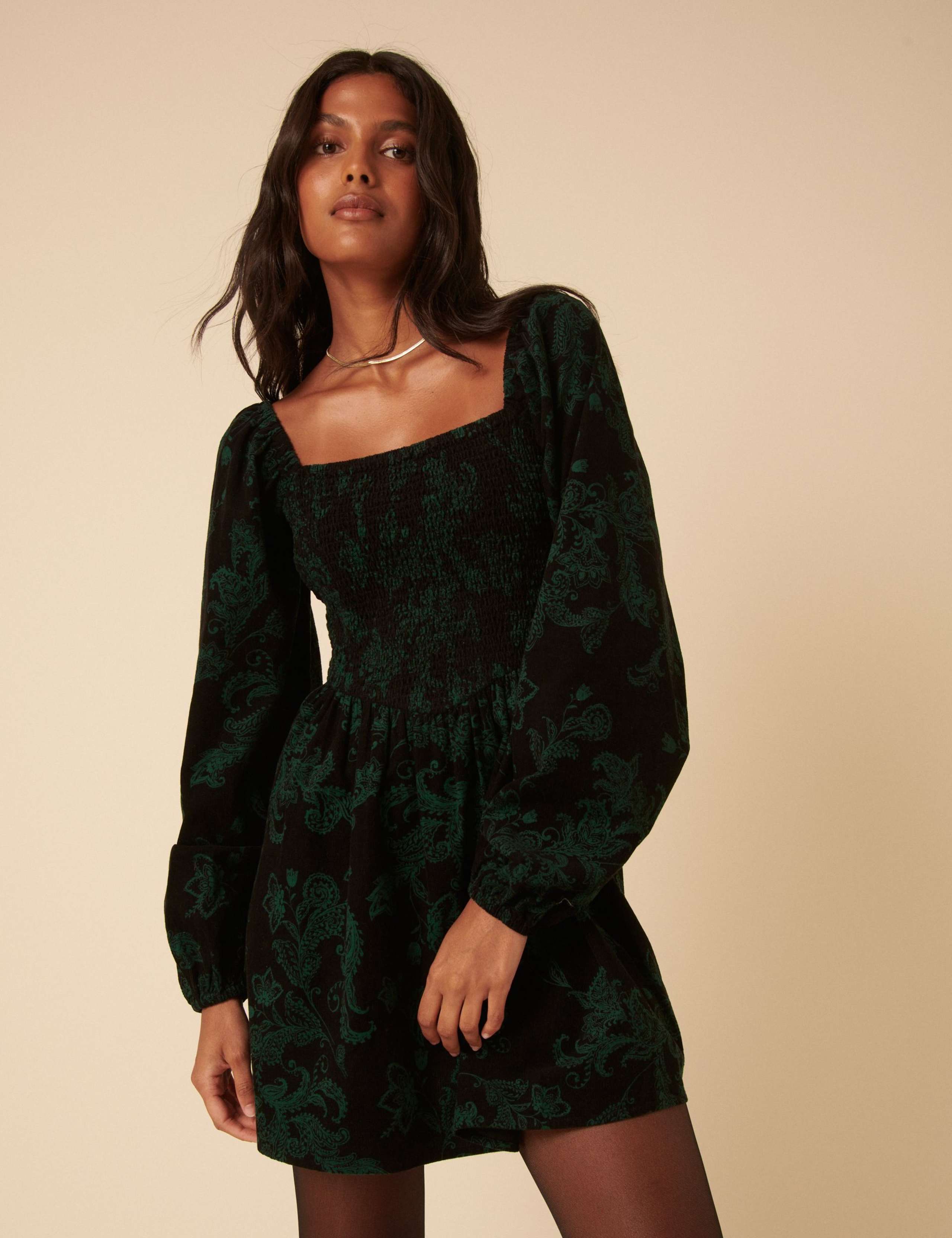 Pure Cotton Floral Square Neck Mini Dress 3 of 5