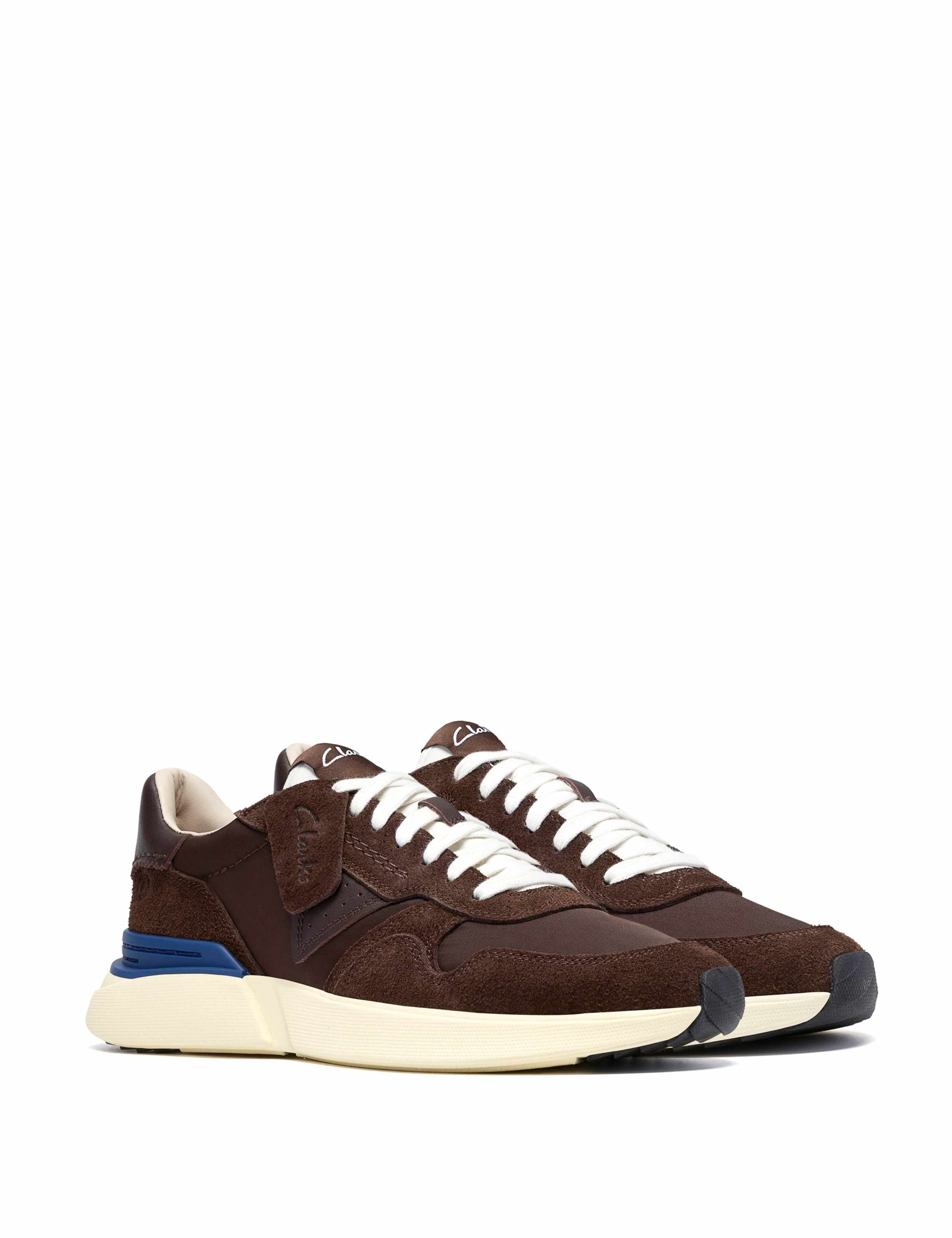 Suede Lace Up Retro Trainers 4 of 7