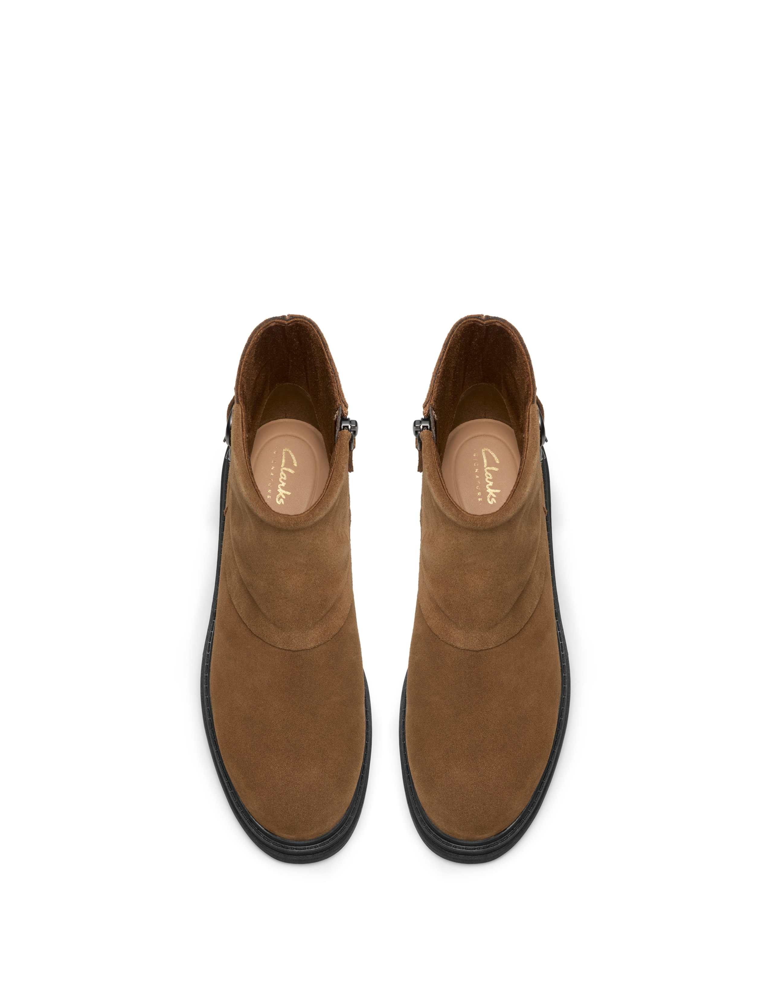 Suede Buckle Block Heel Ankle Boots 2 of 6
