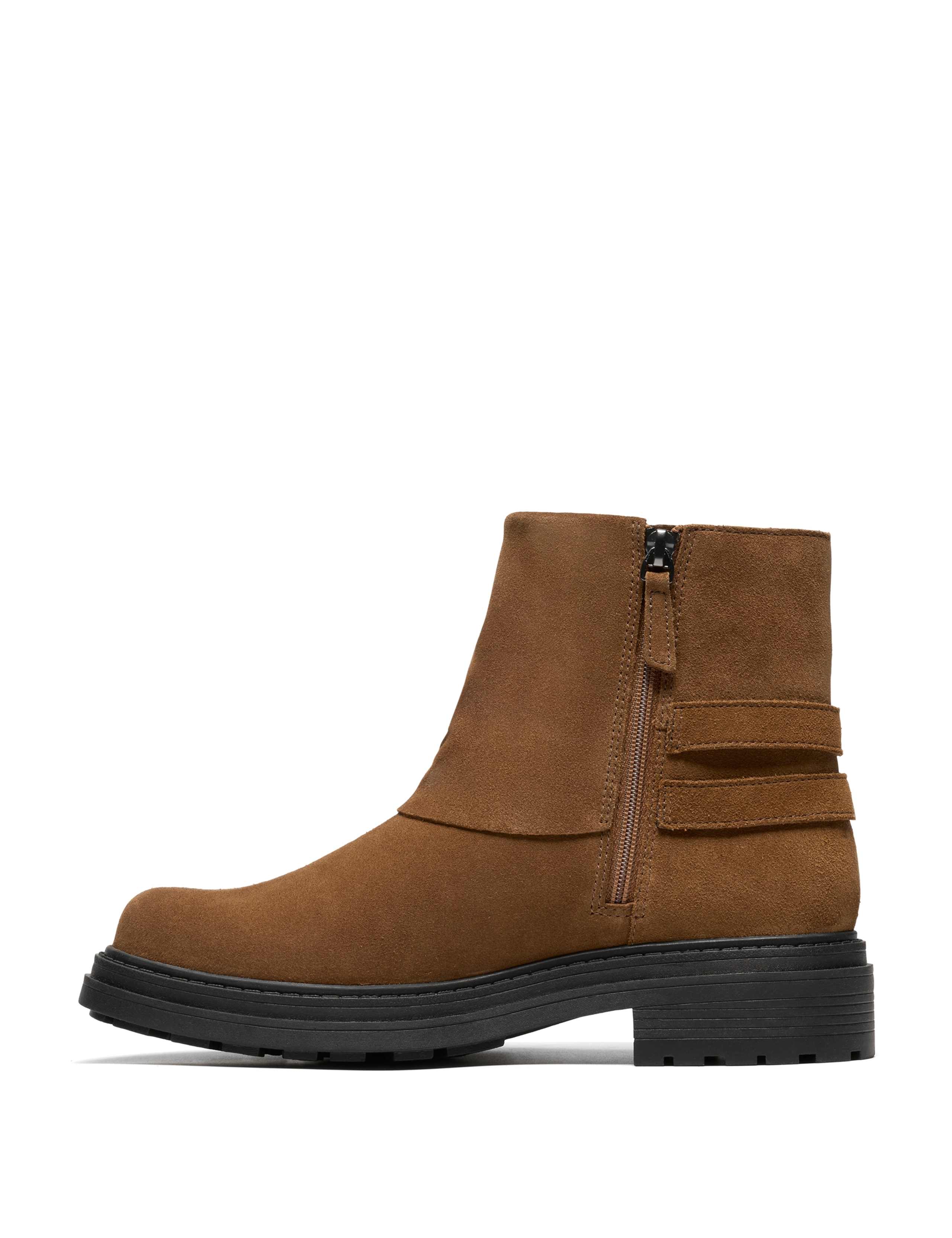 Suede Buckle Block Heel Ankle Boots 4 of 6