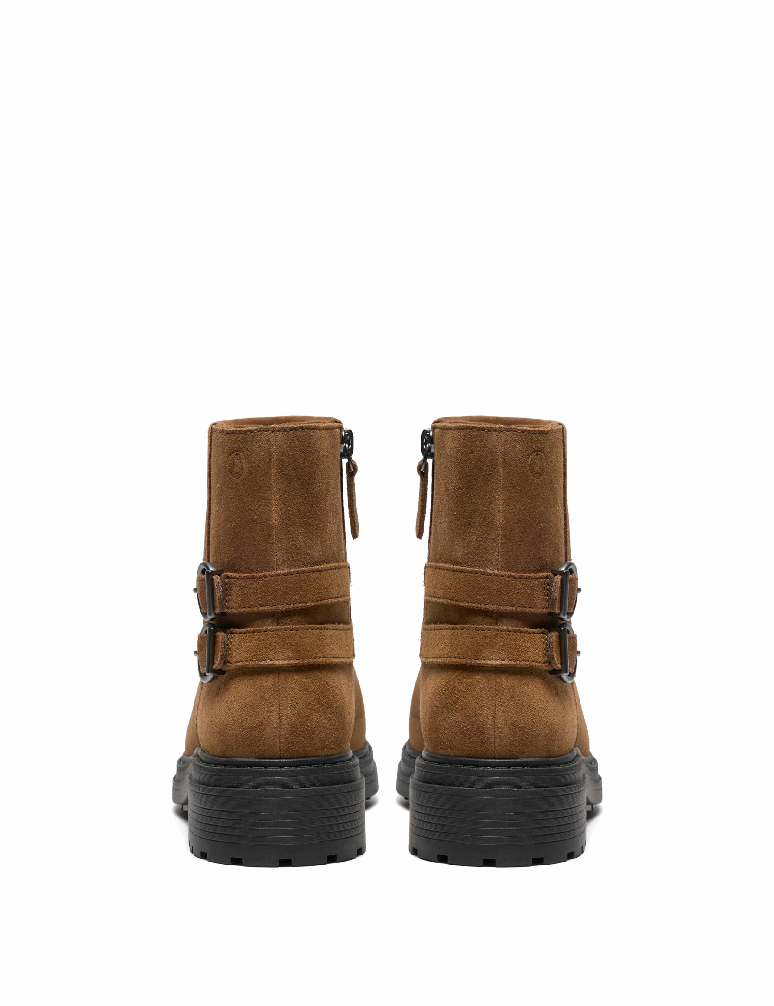 Suede Buckle Block Heel Ankle Boots 5 of 6