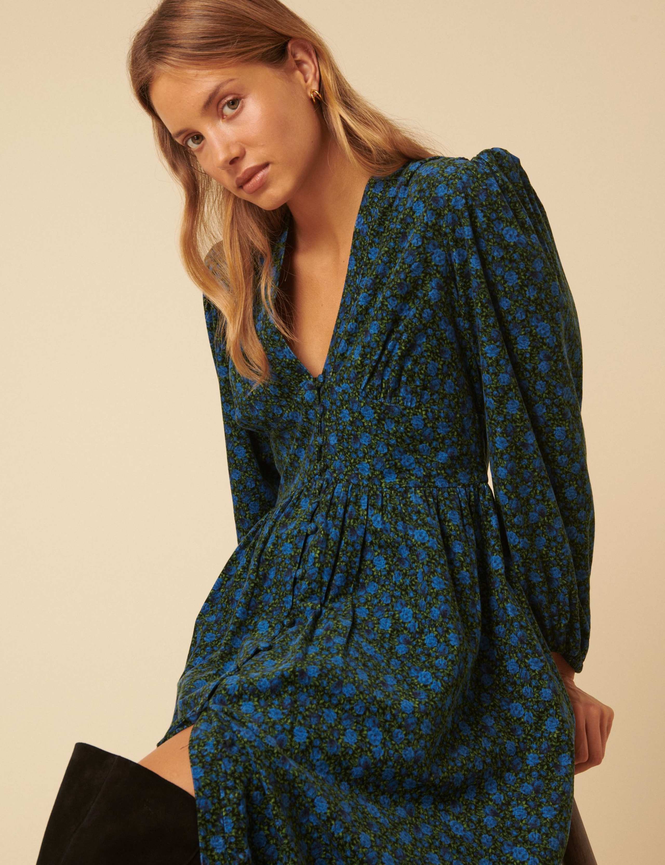 Pure Cotton Ditsy Floral Midi Tea Dress 3 of 5